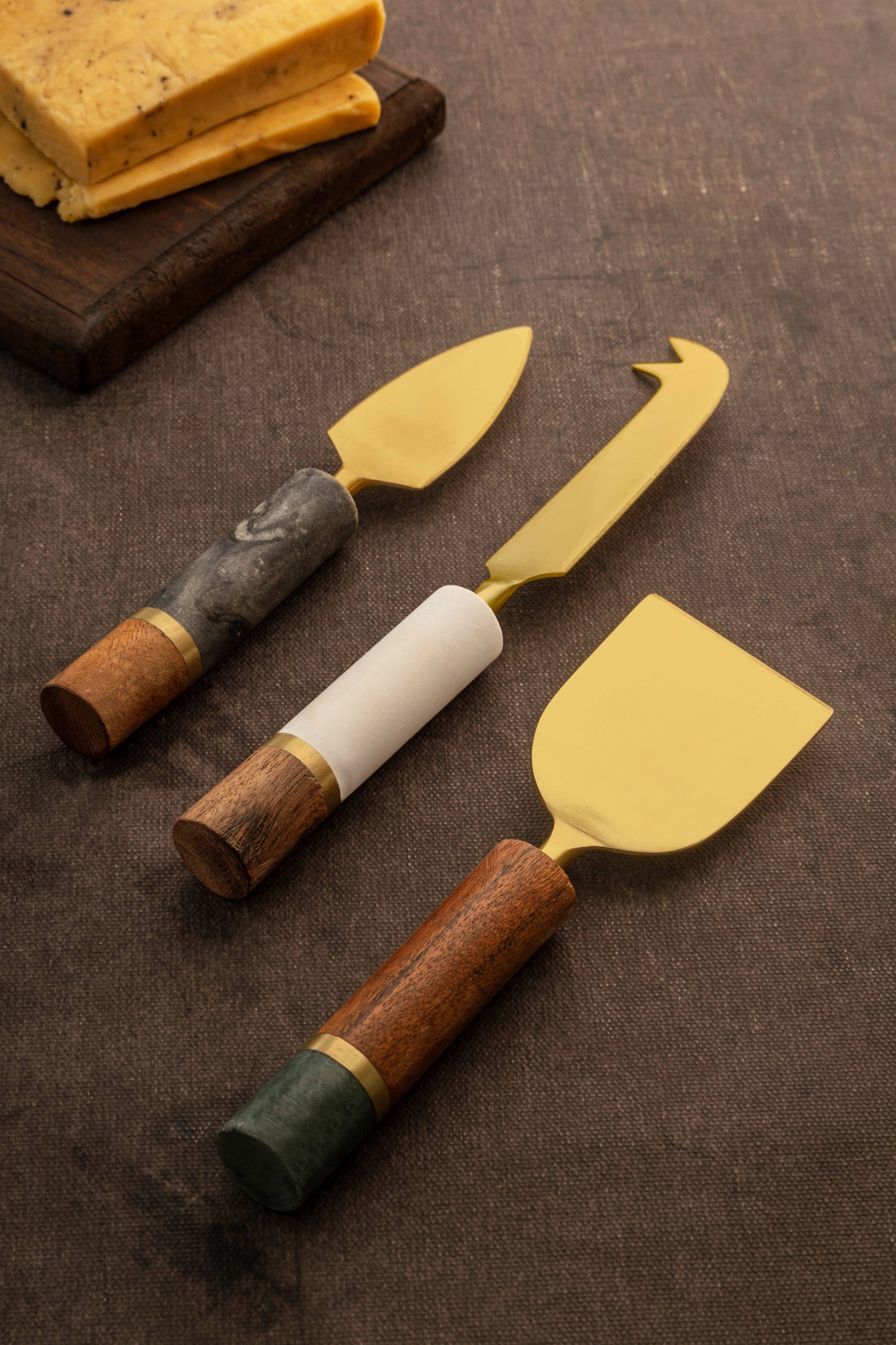 Evora Marble Cheese Knives