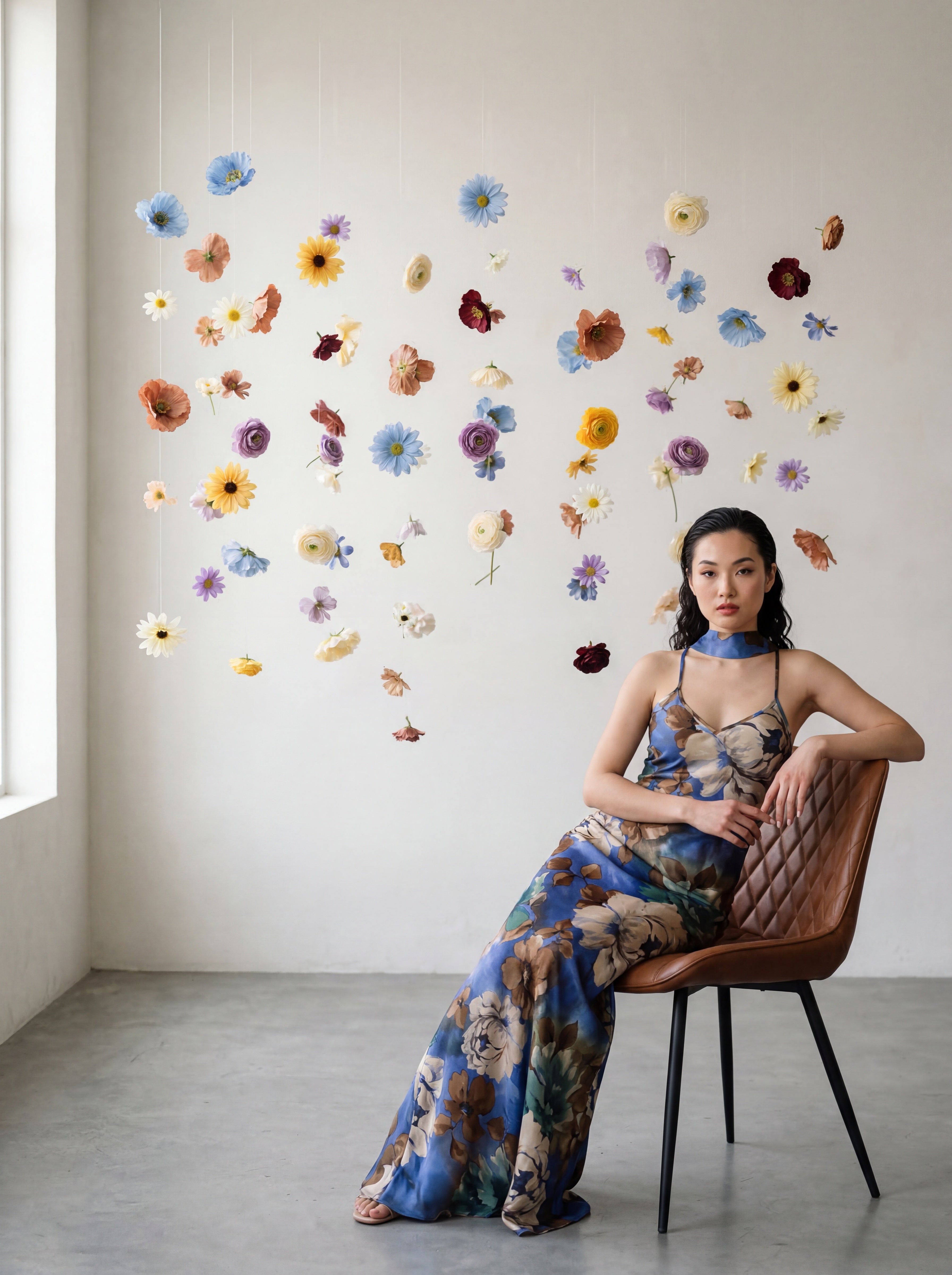 Slip Bias Gown | Midnight Bloom