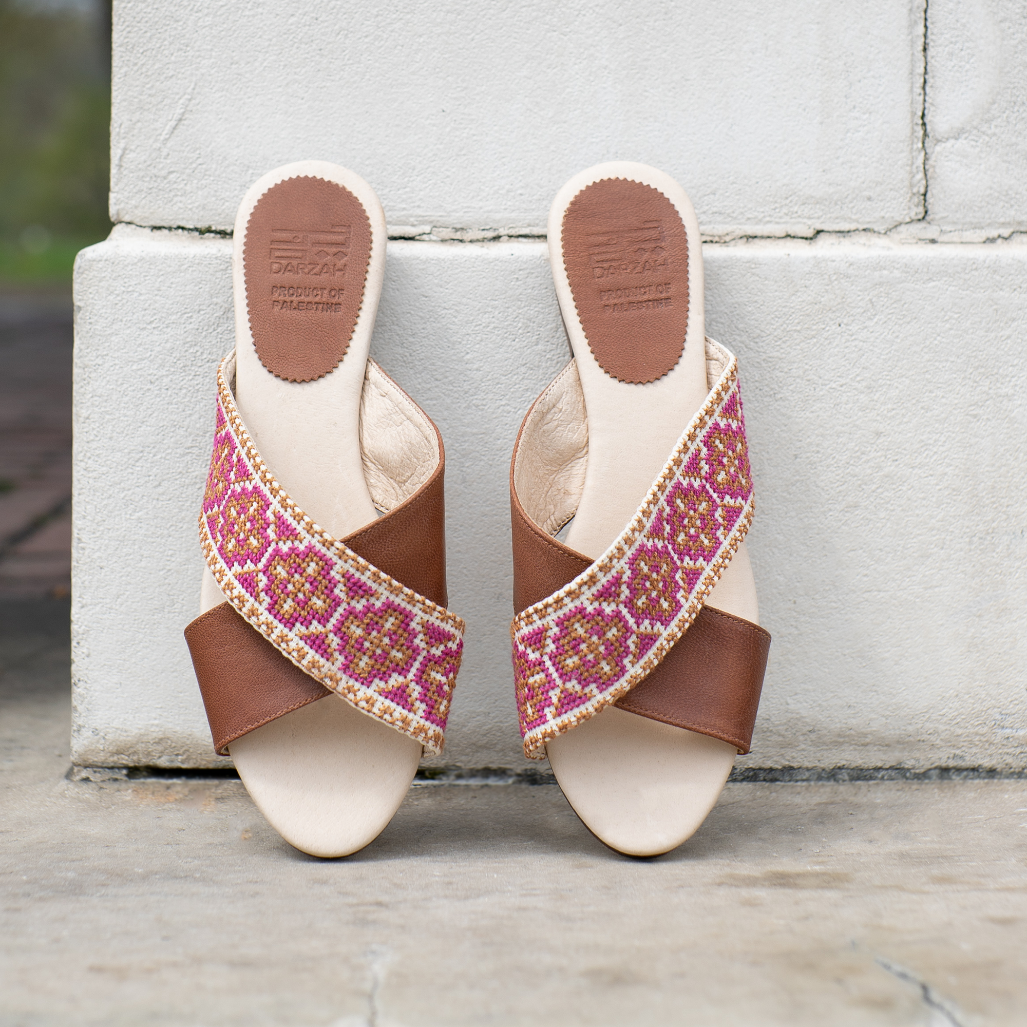 Mona Cross Strap Sandal in Berry