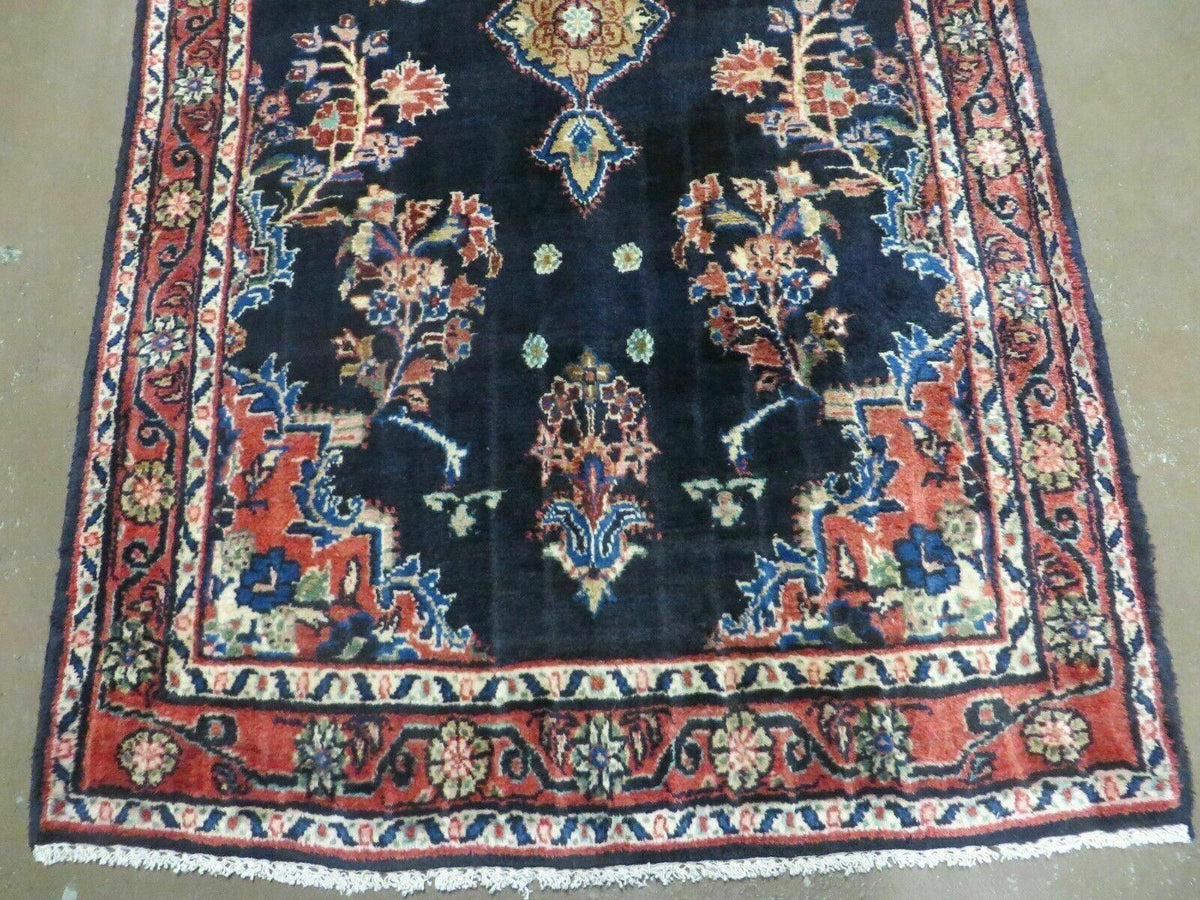 Persian Runner Rug 4x11 | Navy Blue Antique Lilihan Runner