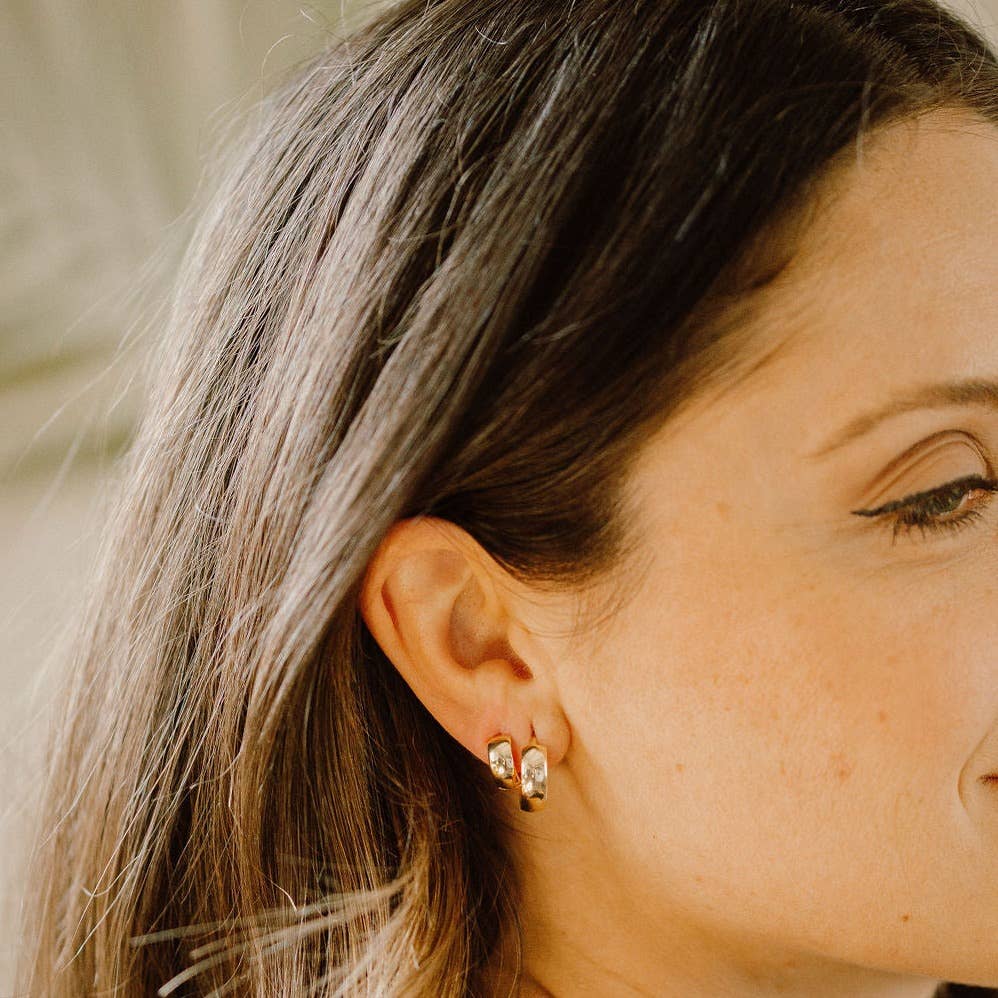 Solid 10K Gold Chunky Huggies