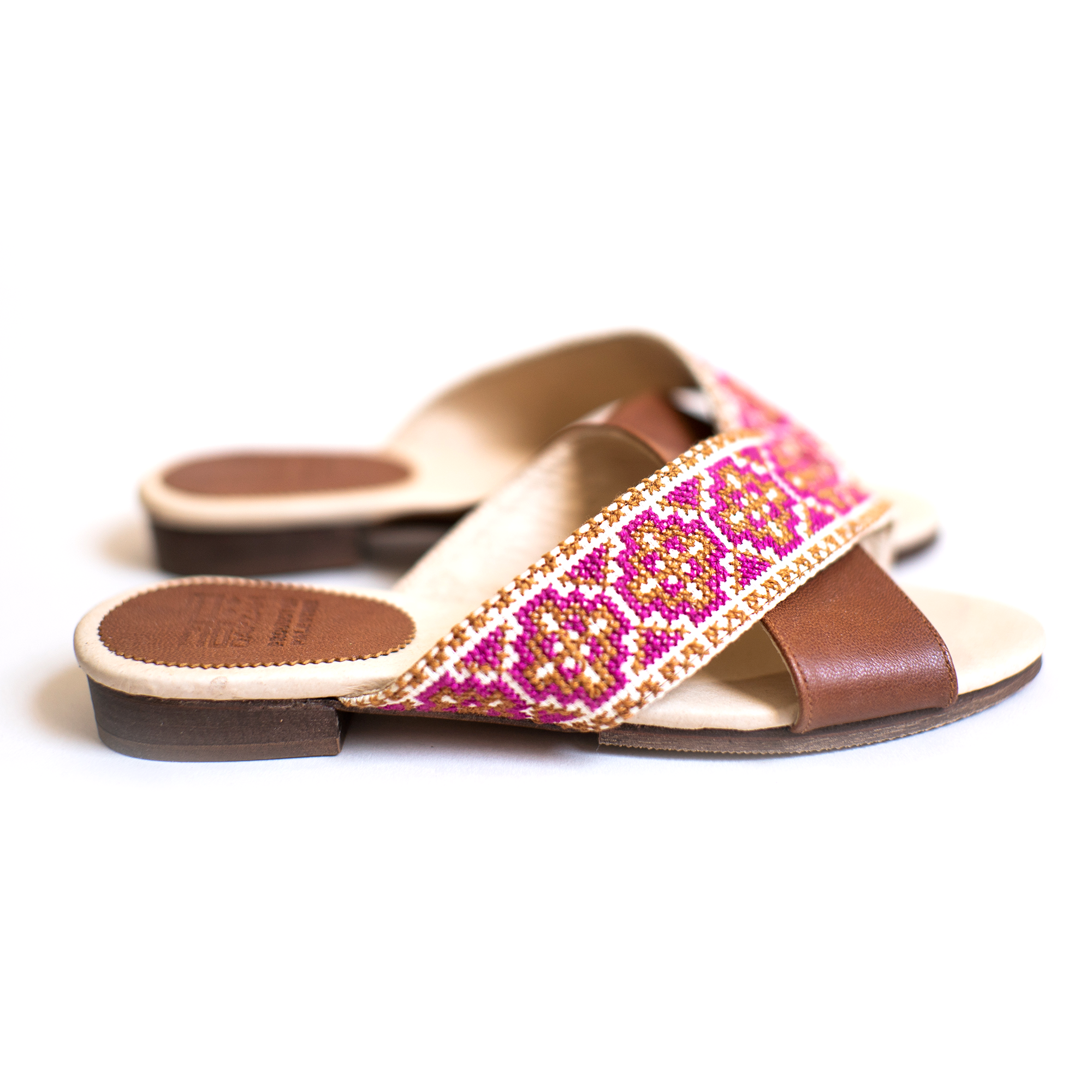 Mona Cross Strap Sandal in Berry