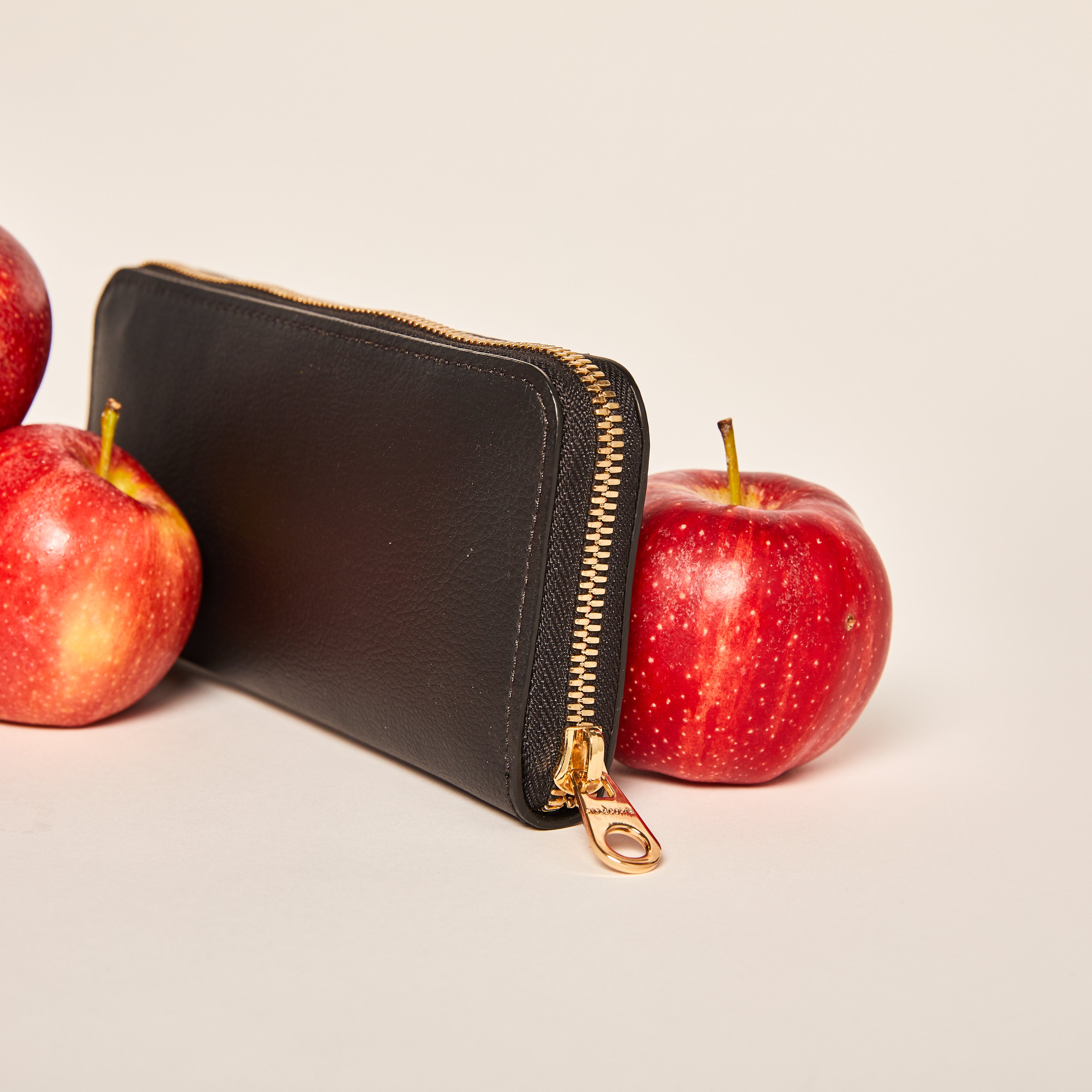 Gala Long Vegan Wallet | Black / Lipstick Red