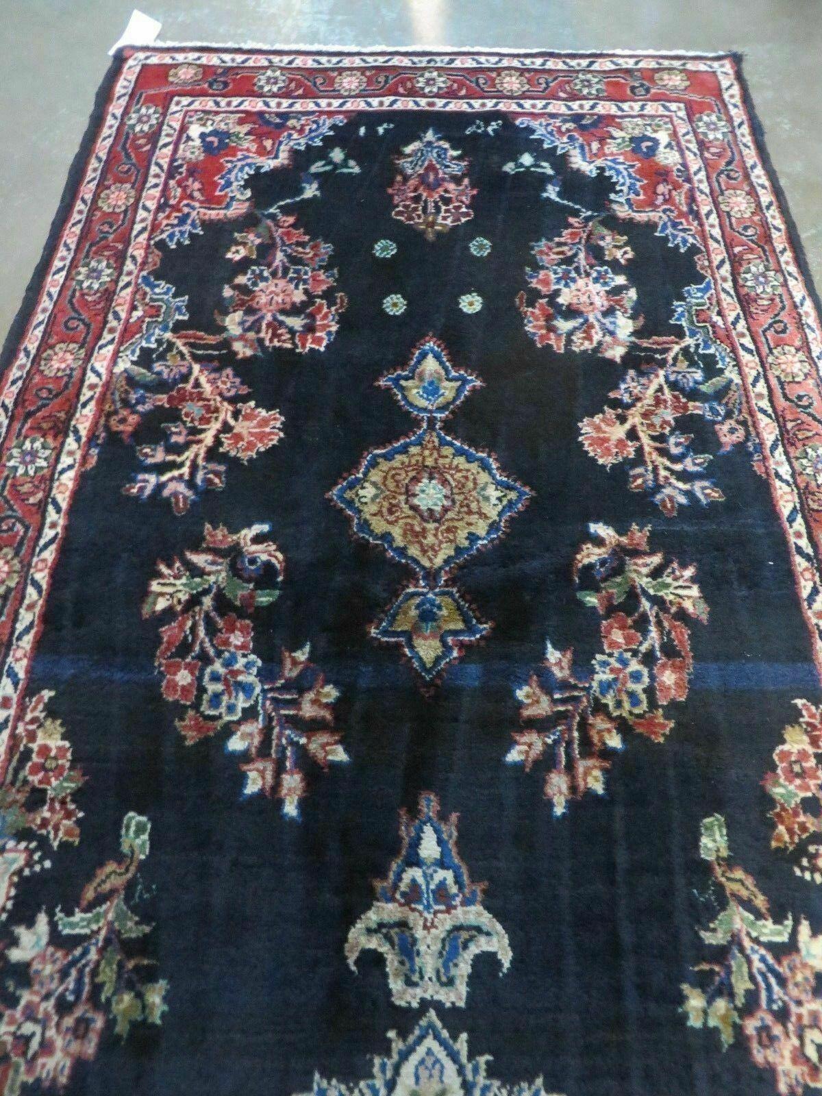 Persian Runner Rug 4x11 | Navy Blue Antique Lilihan Runner