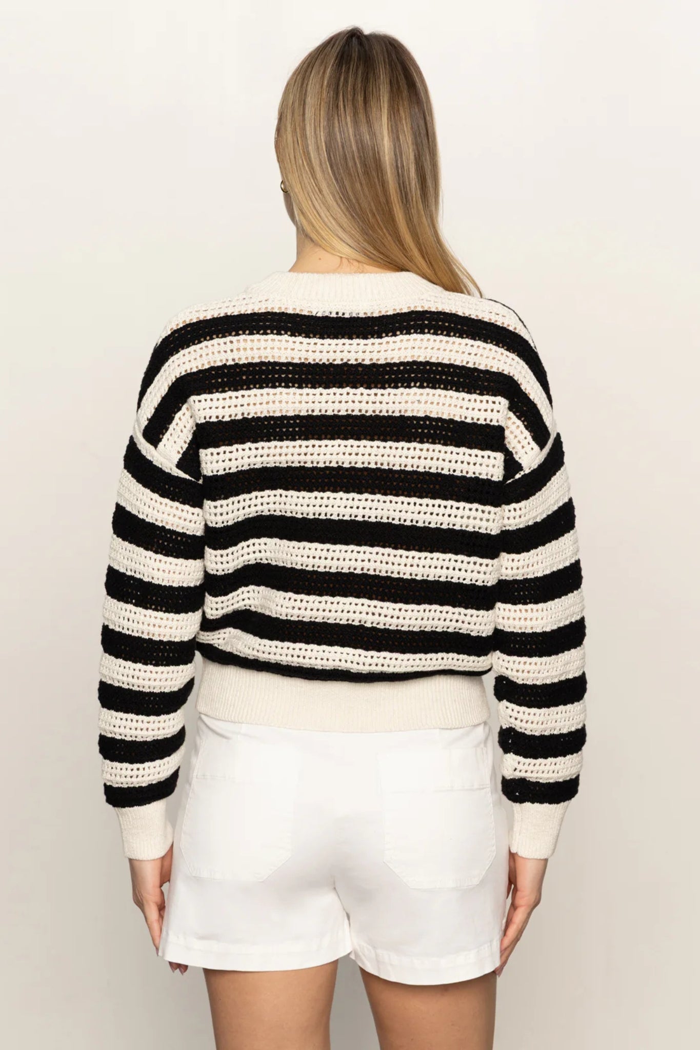 Open Knit Bomber Jacket Macrame