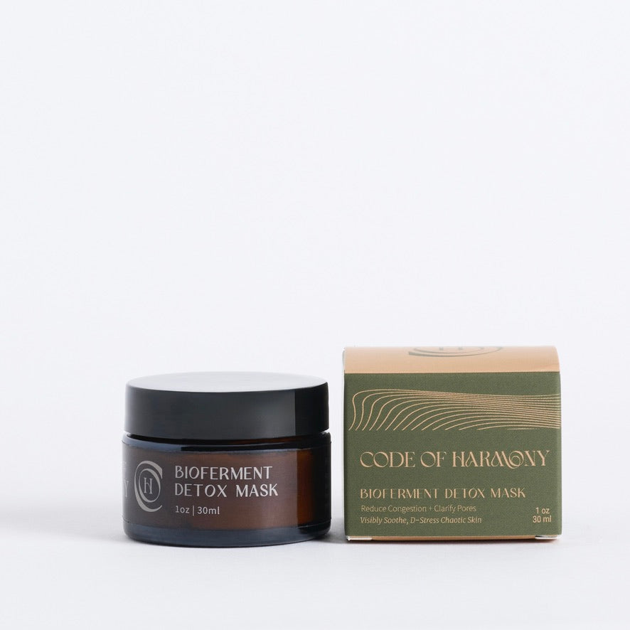 Bioferment Detox Mask jar and packaging on a white background