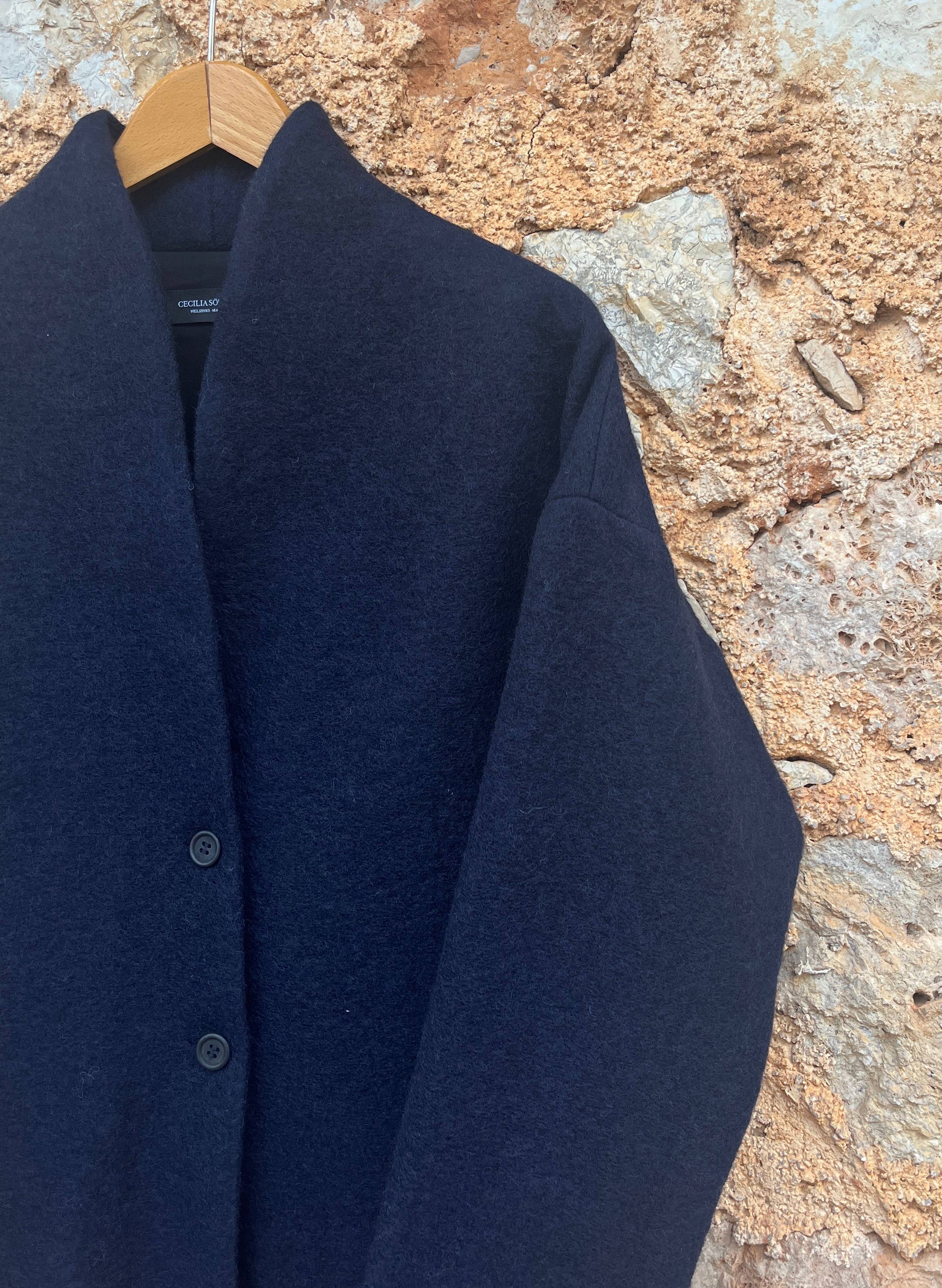 Cigala Coat in Blue Organic Wool