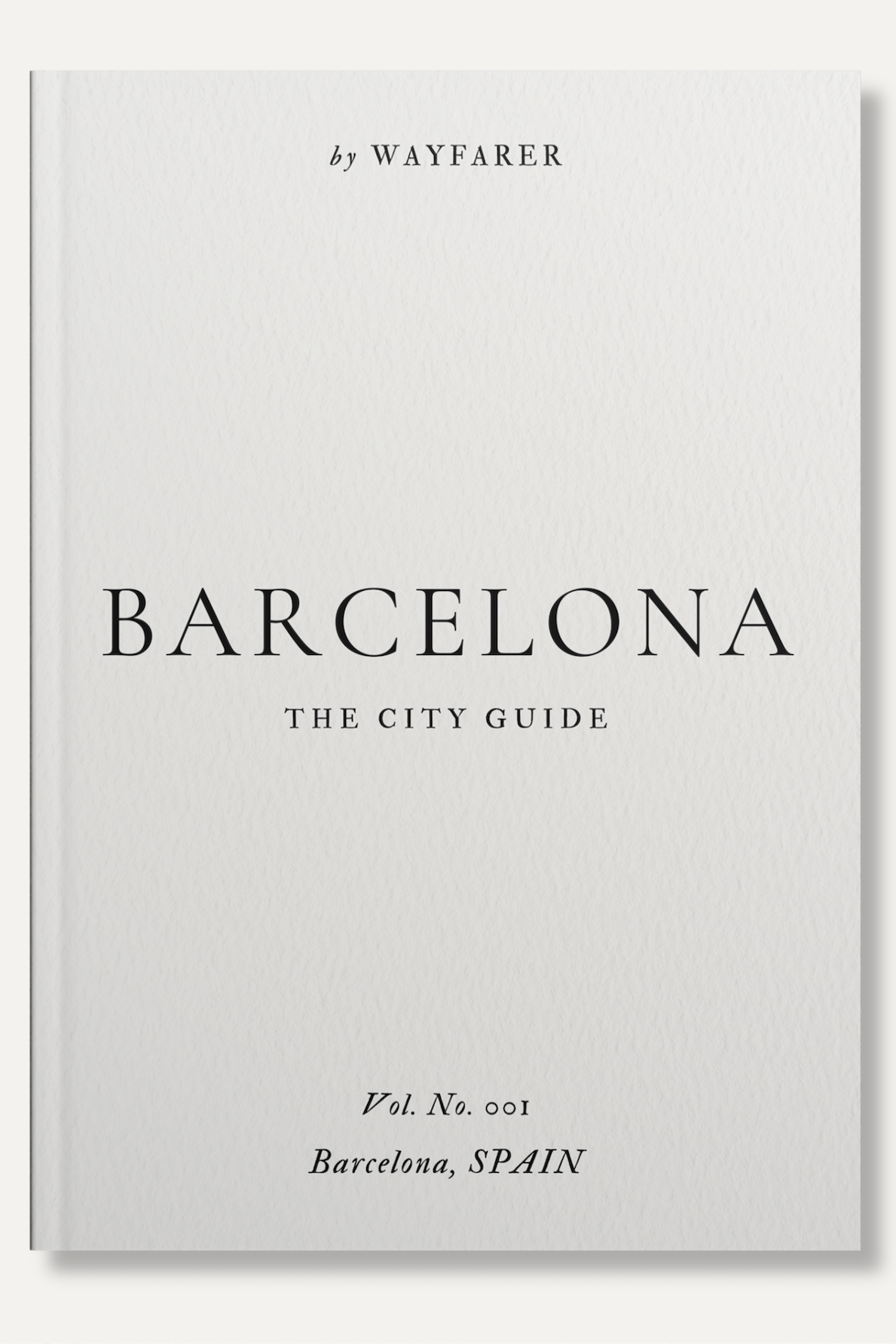 Book titled 'Barcelona: The City Guide' by Wayfarer on a white background
