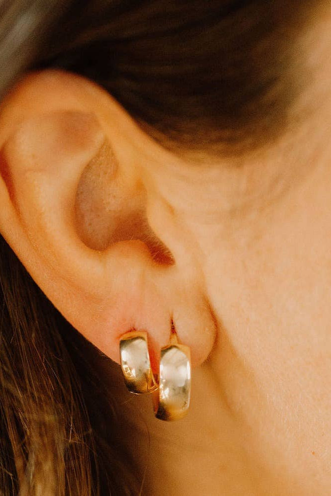 Solid 10K Gold Chunky Huggies