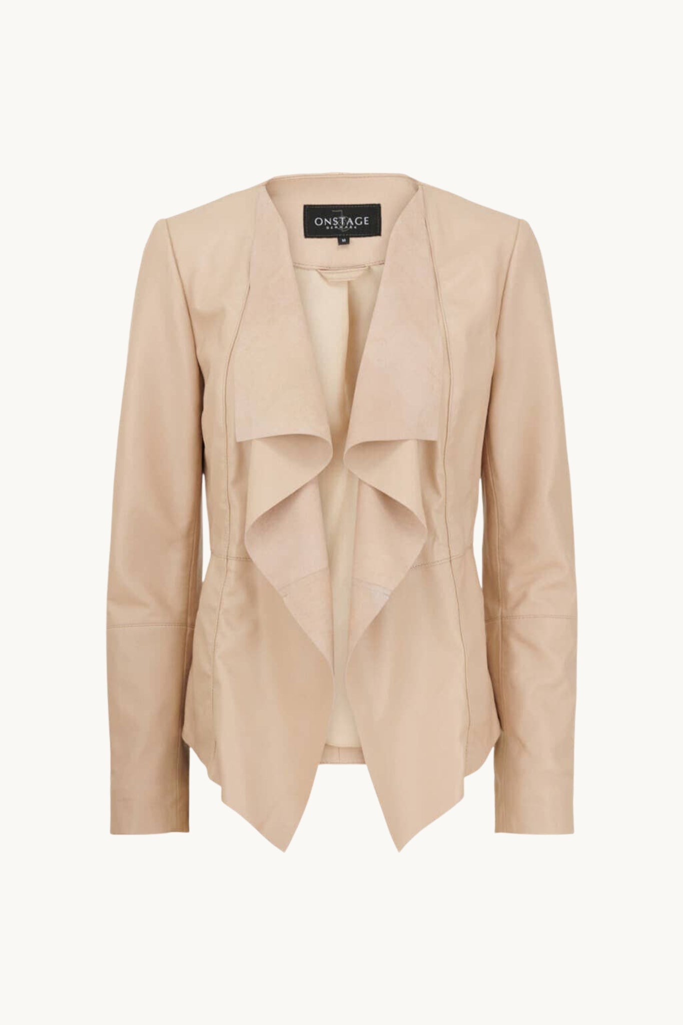 Waterfall Collar Leather Cardigan