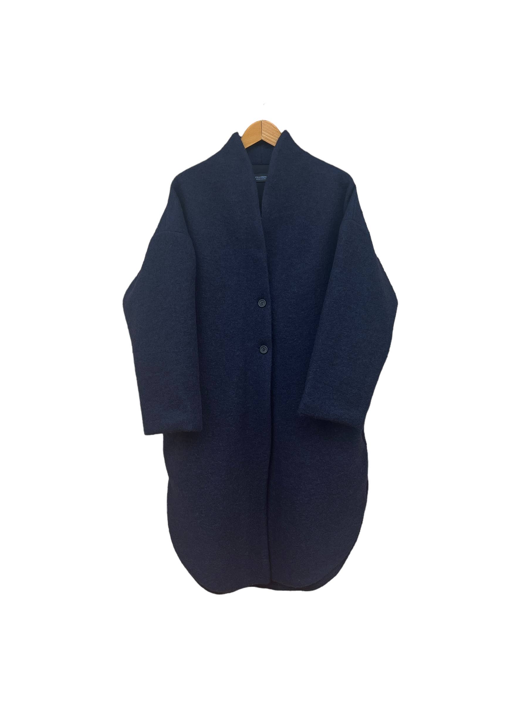 Cigala Coat in Blue Organic Wool