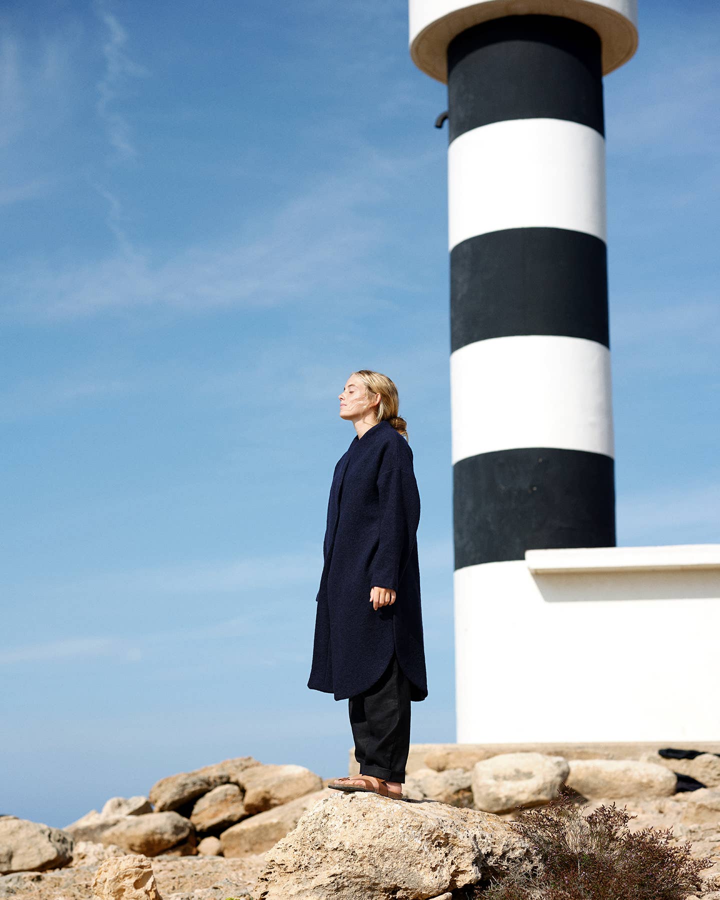 Cigala Coat in Blue Organic Wool