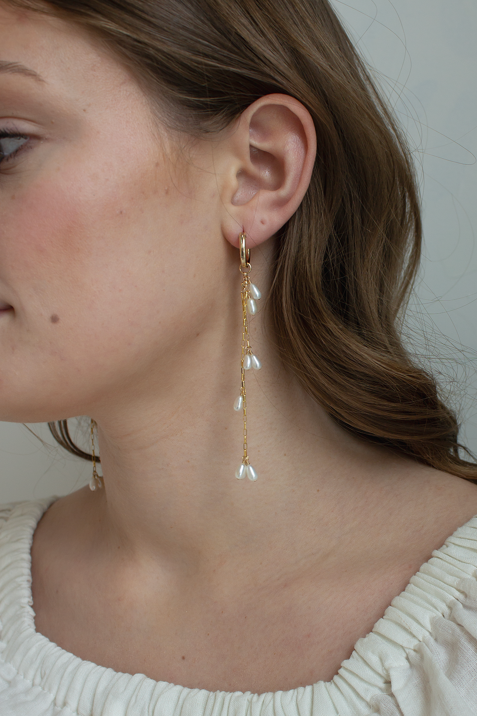 Falling Petals Mini Hoop Earrings