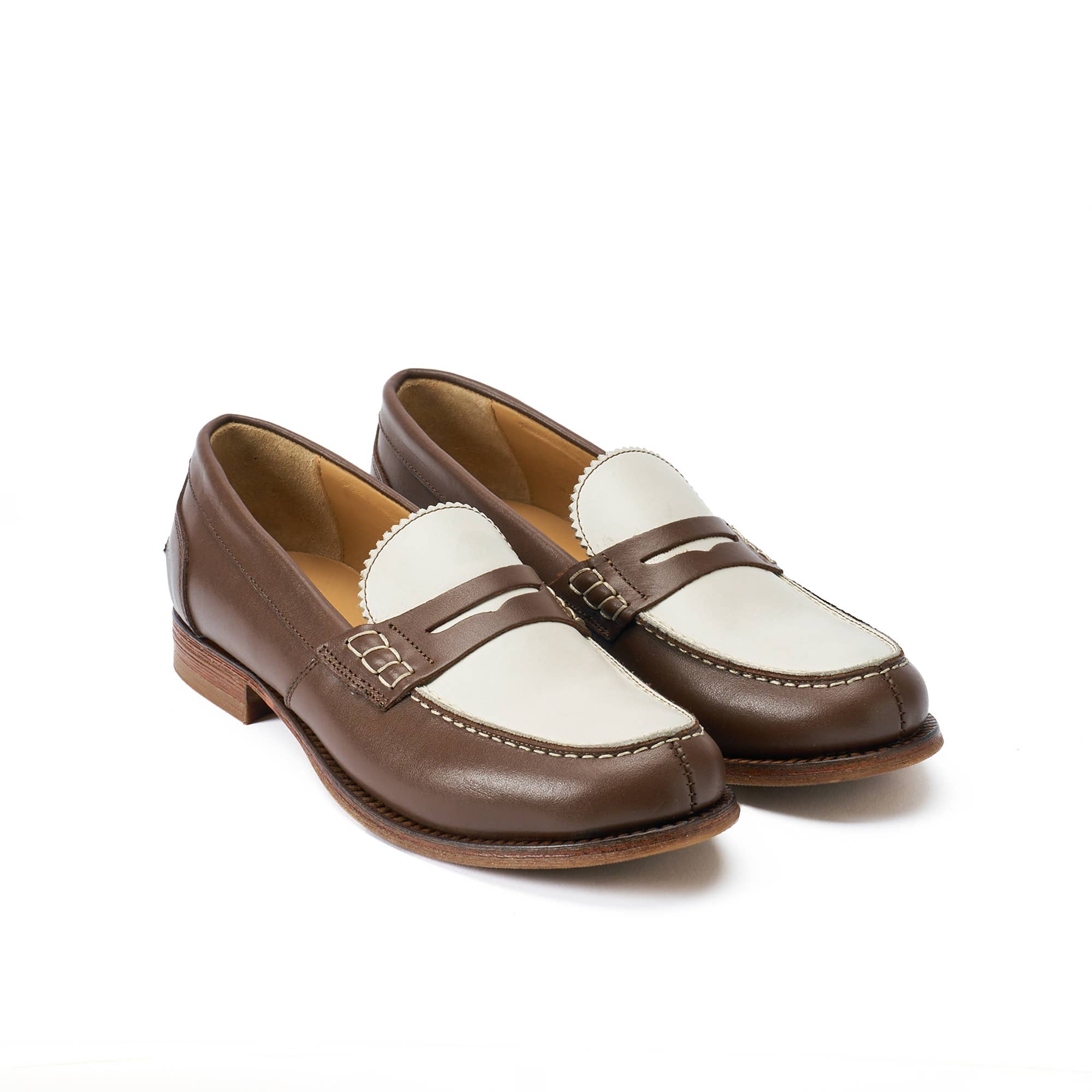 Brown & White Loafers
