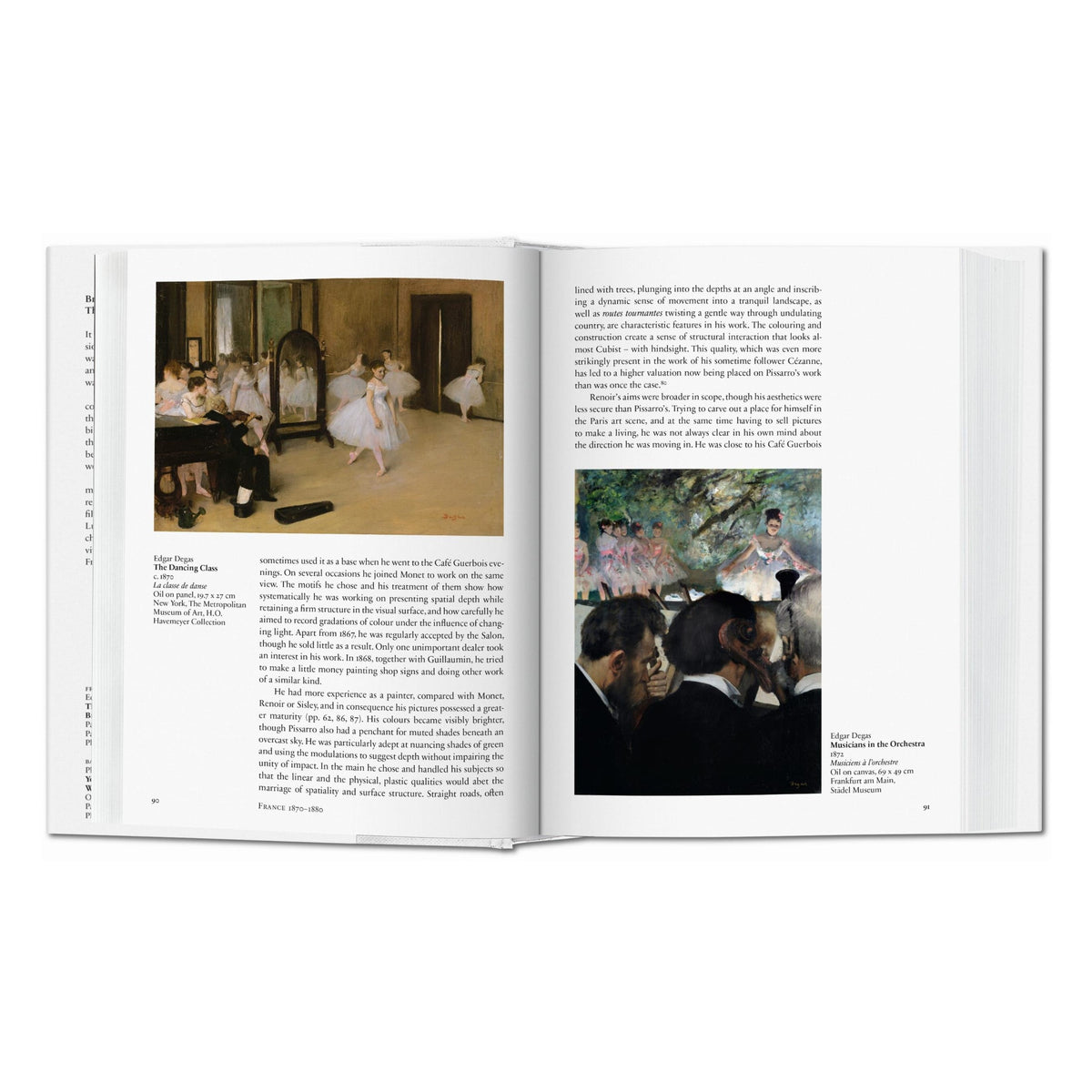 Open book with images and text on a white background