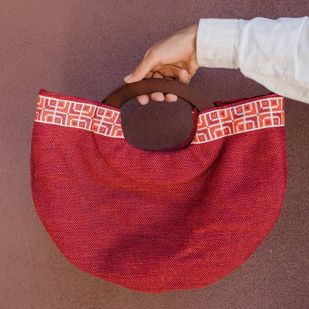 Handmade Half Moon Red Clutch