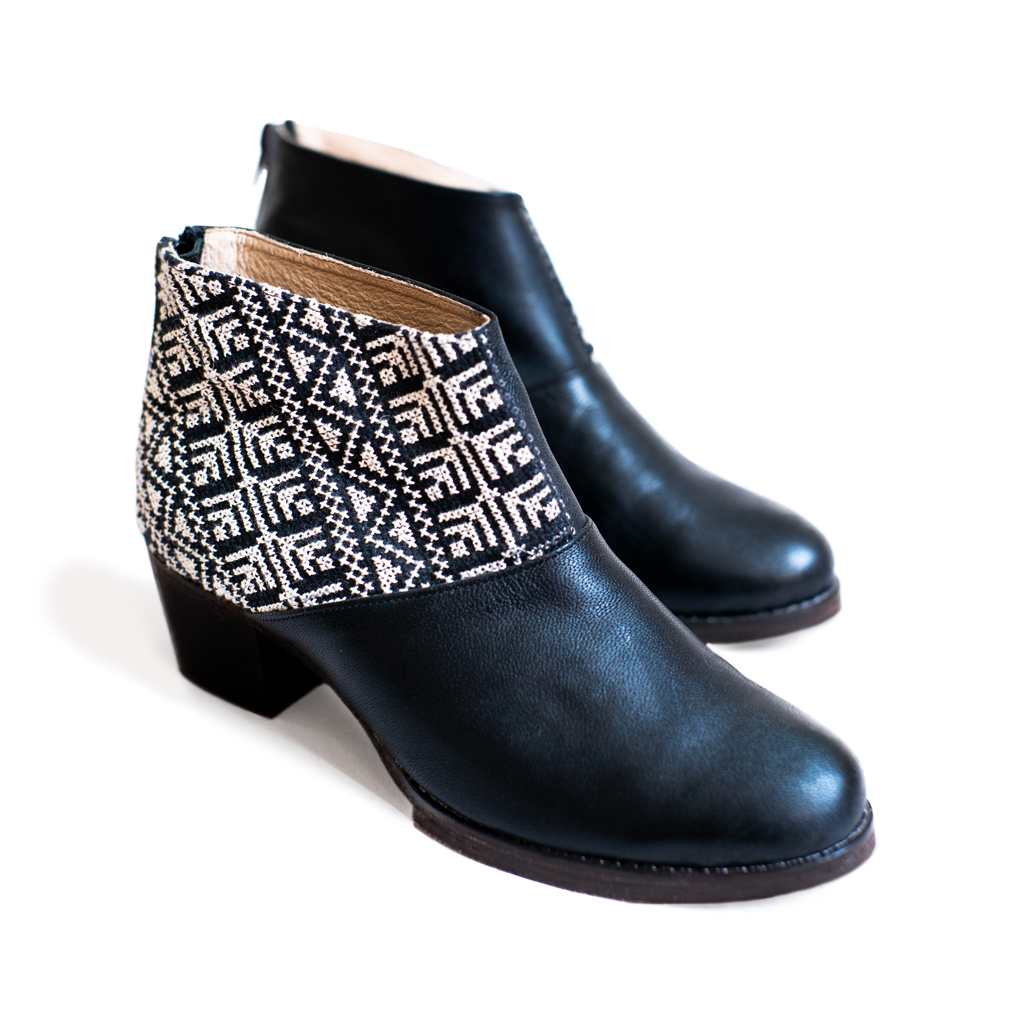 Tatreez Ankle Boot Black