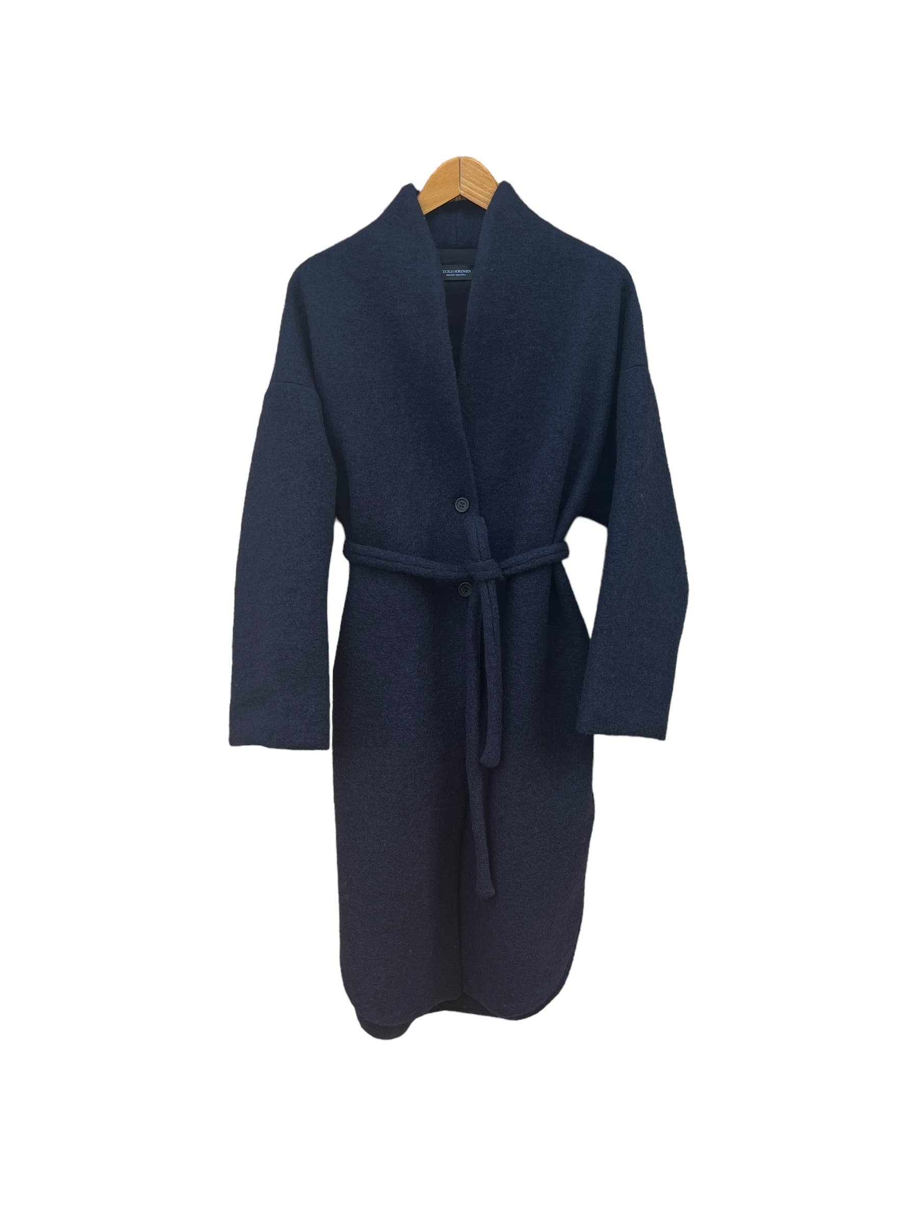 Cigala Coat in Blue Organic Wool