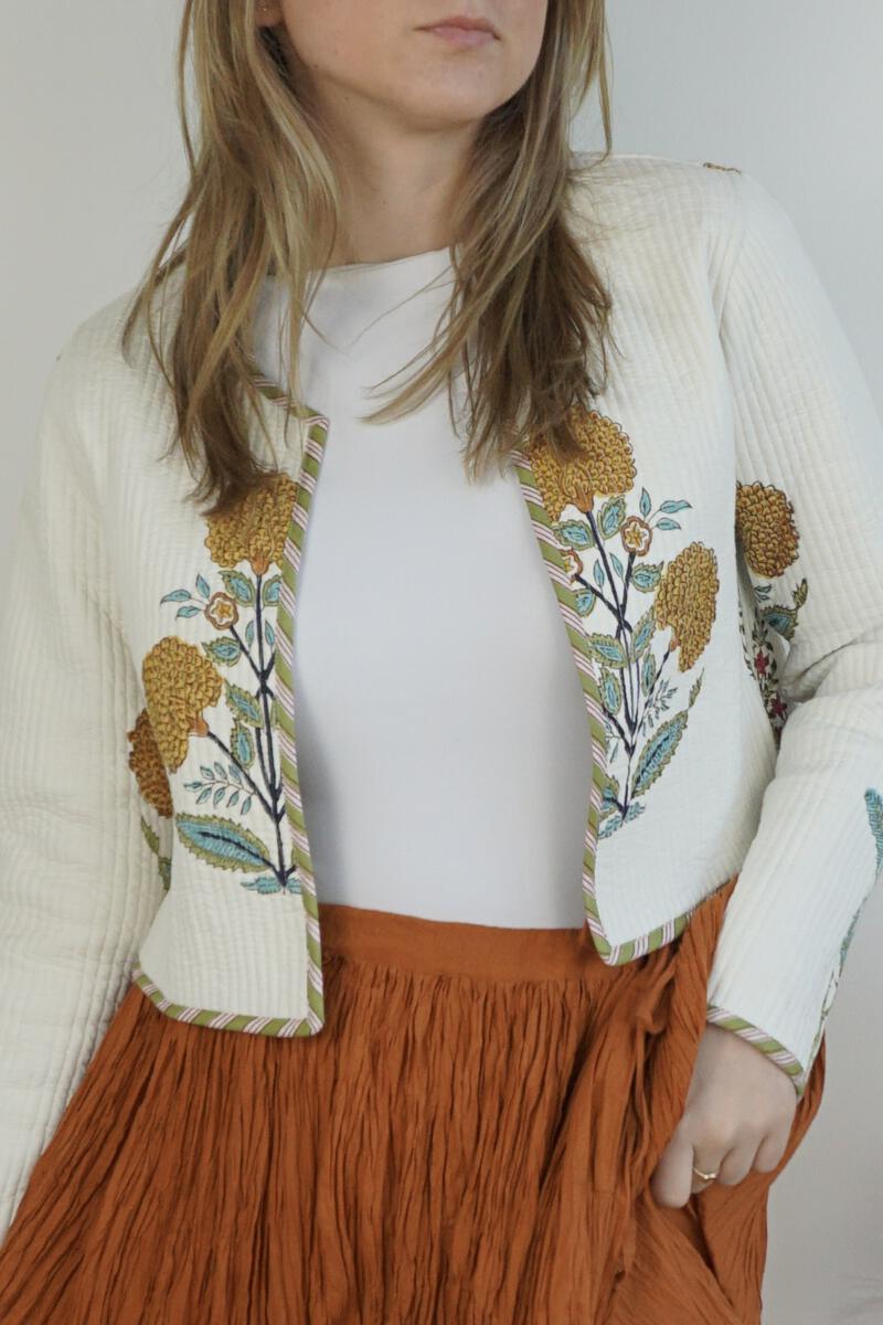 Elton Quilted Jacket | Kabir Floral