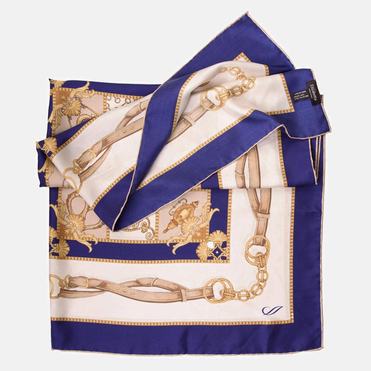 Vittoria - Blue Hand Rolled Silk Foulard