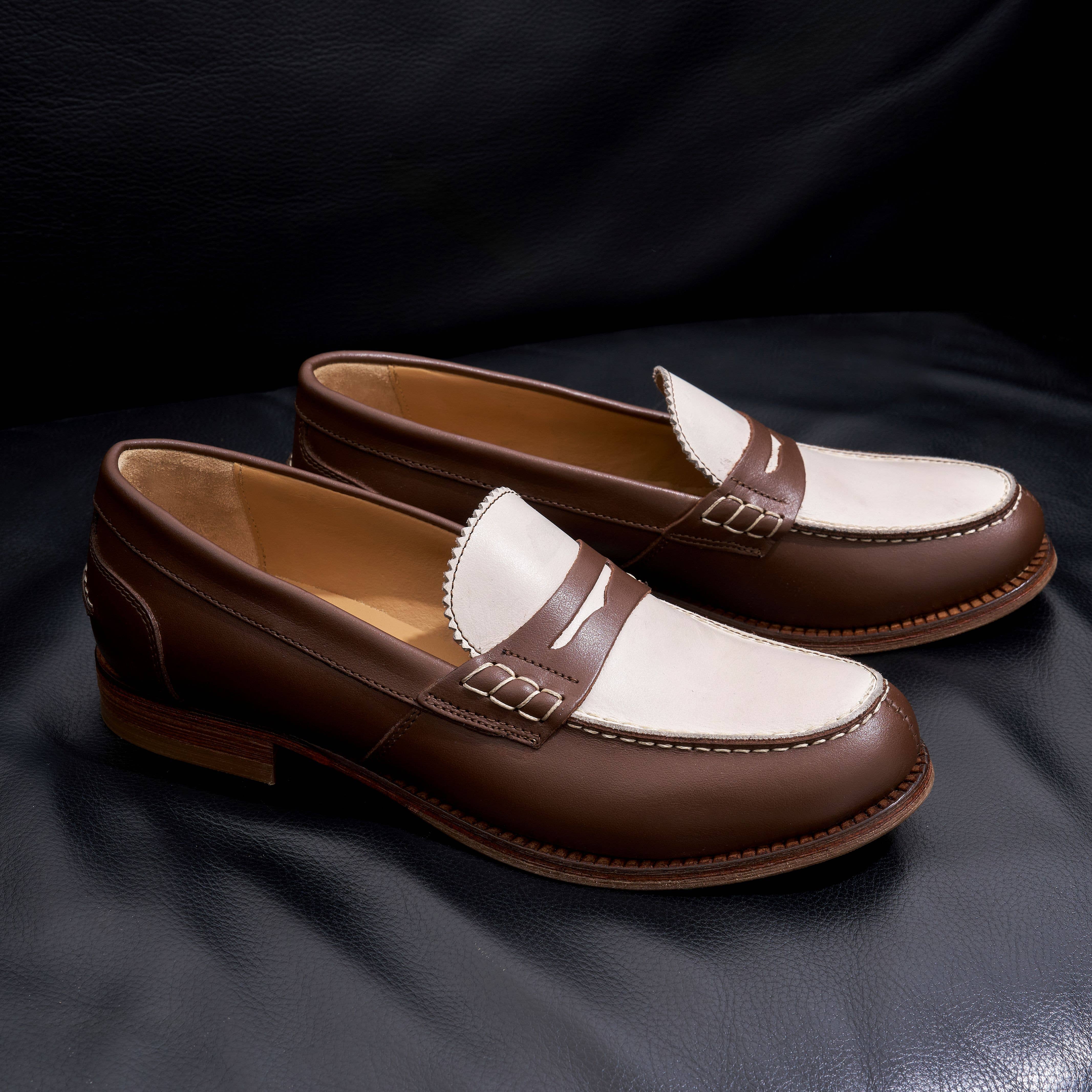 Brown & White Loafers