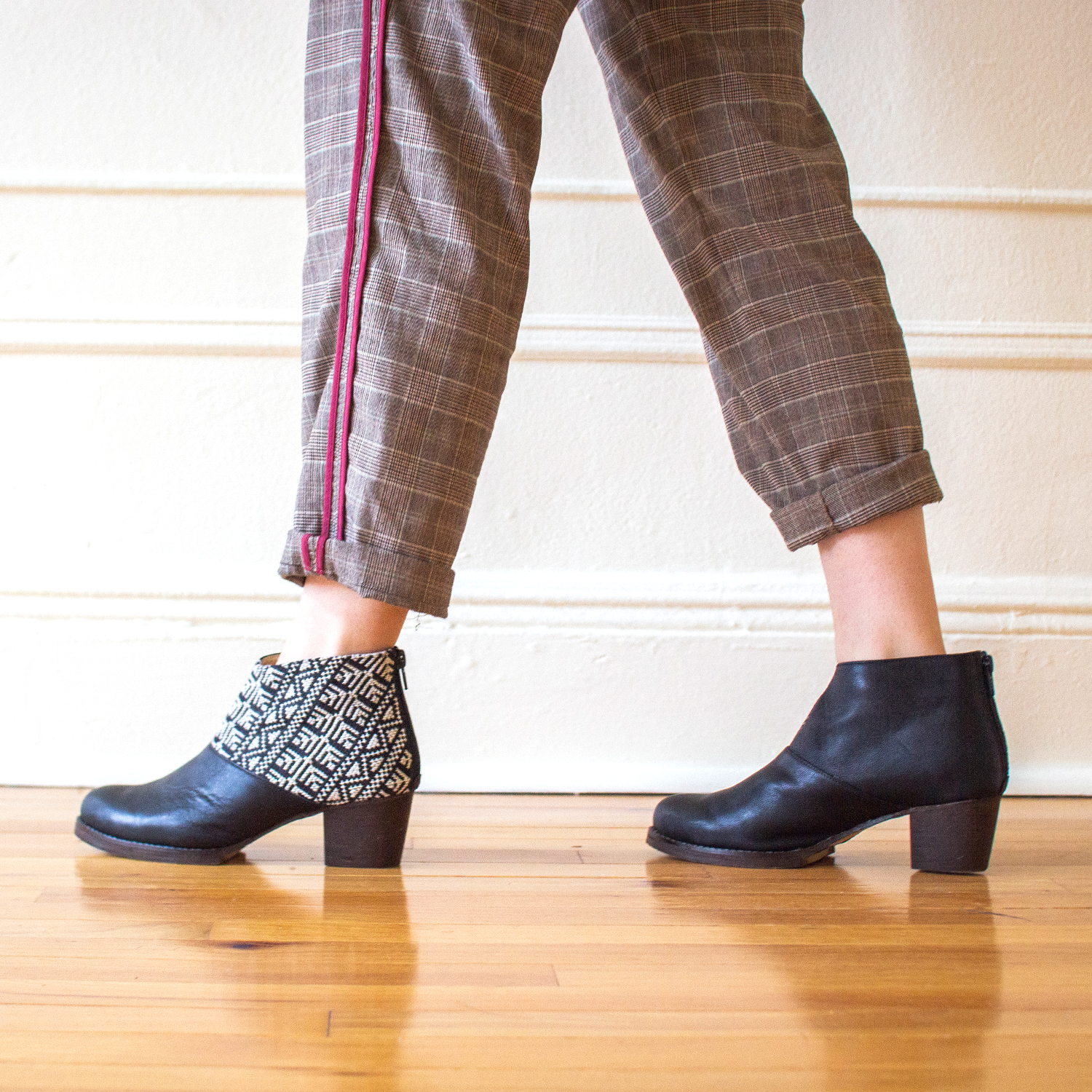 Tatreez Ankle Boot Black