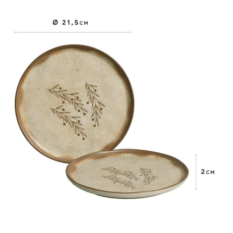 Bio Stoneware Nativa Dessert Plate, 8.46"