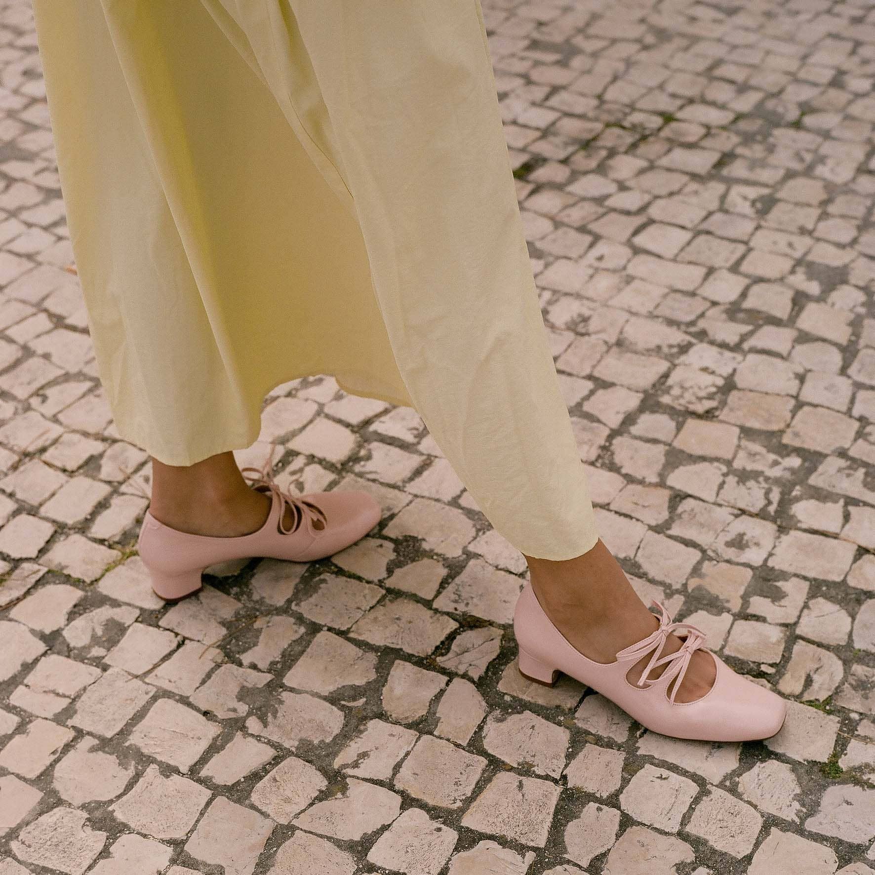Greta Heels in Light Pink Gloss