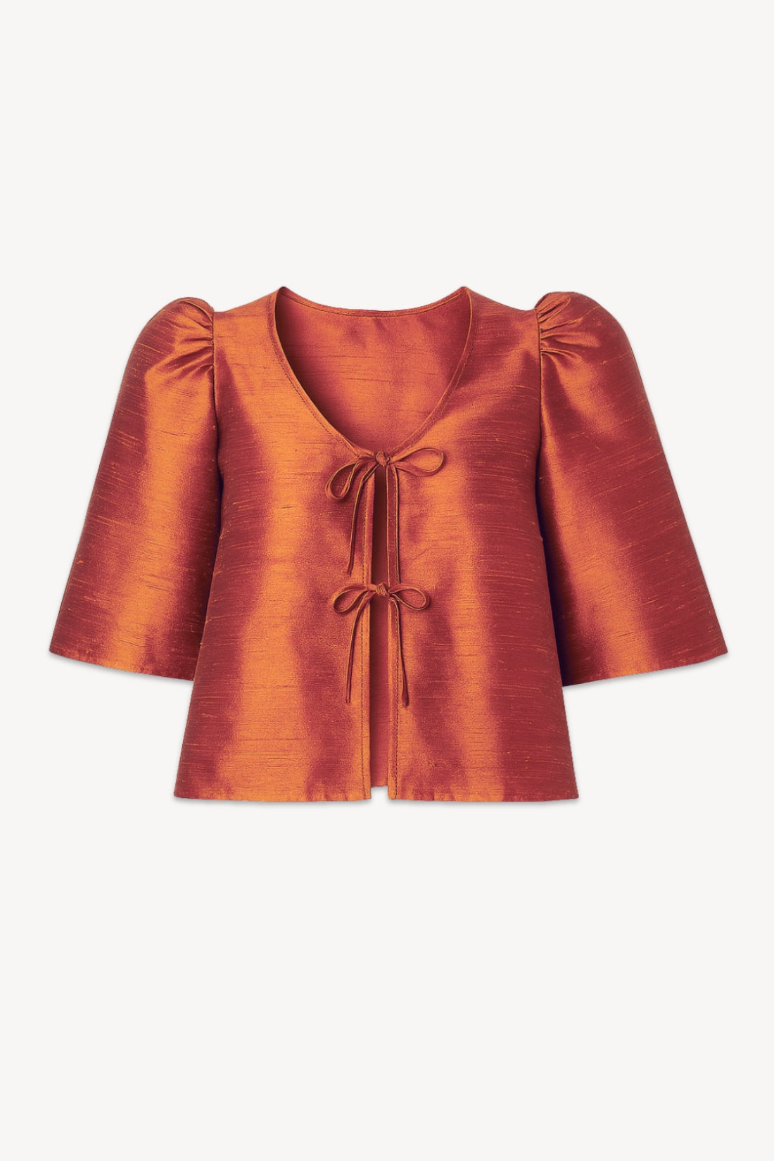 AGNES Orange Iridescent Wild Silk Blouse
