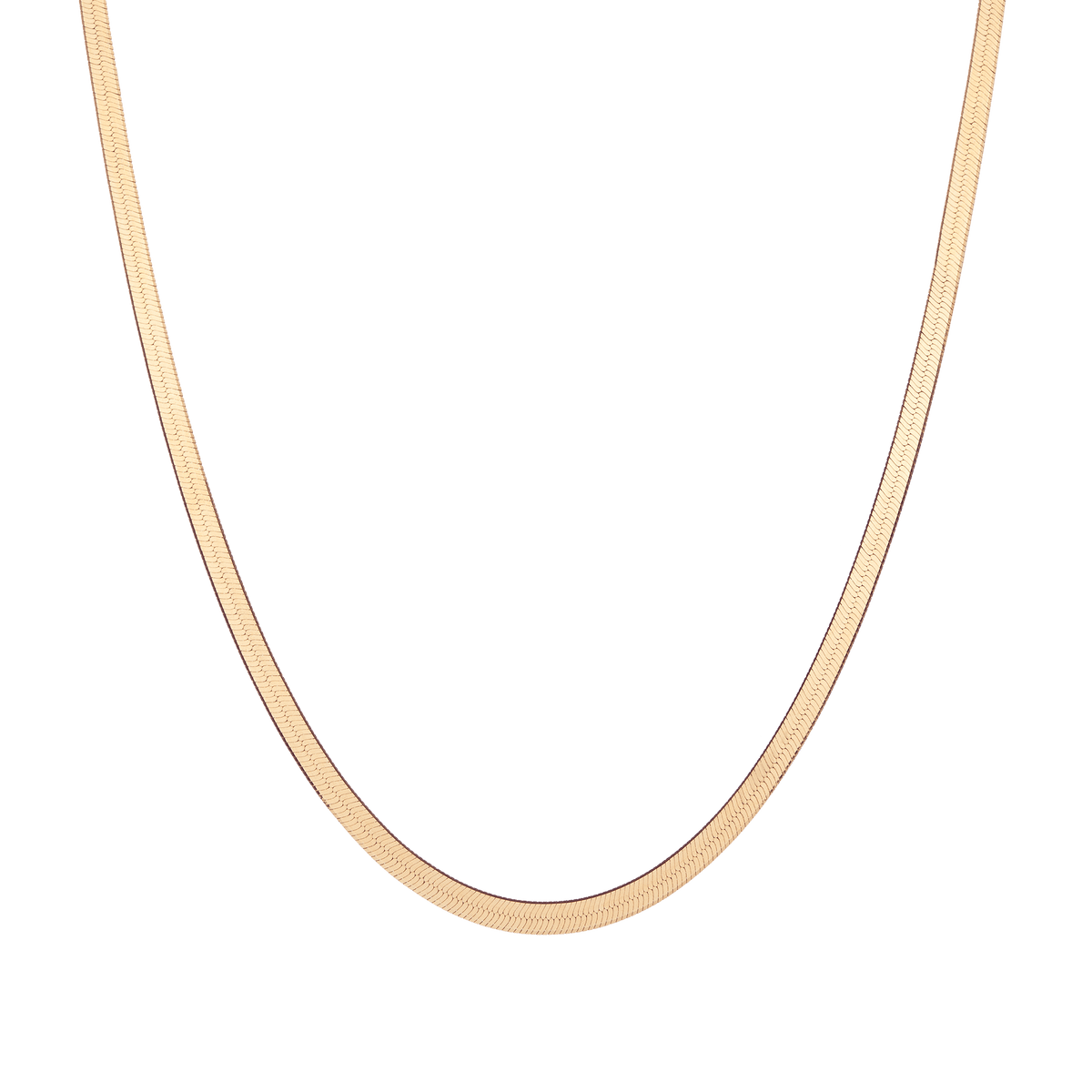 Gold Herringbone Chain Necklace