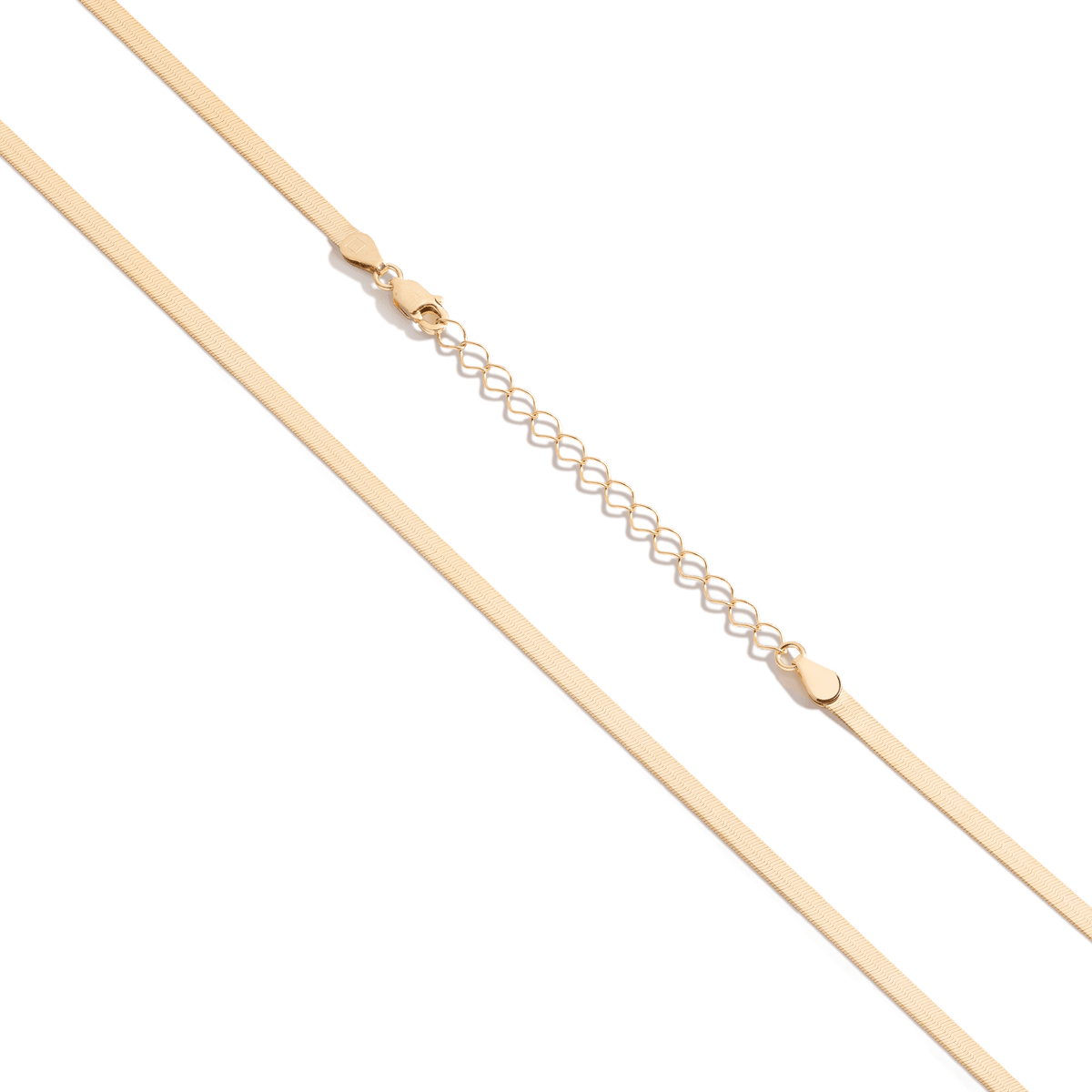 Gold Herringbone Chain Necklace