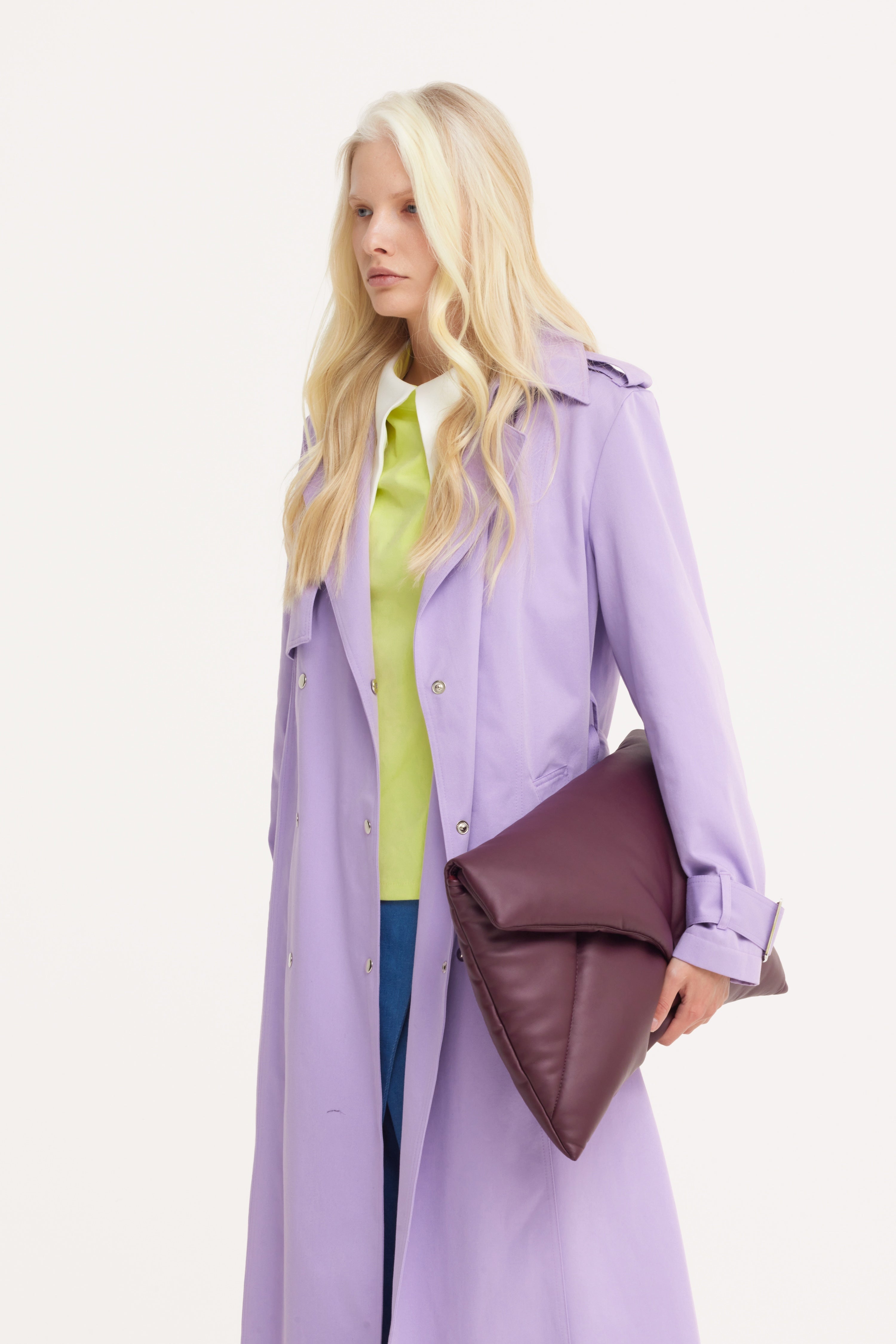 Belted Classic Longline Trench Coat | Lilac