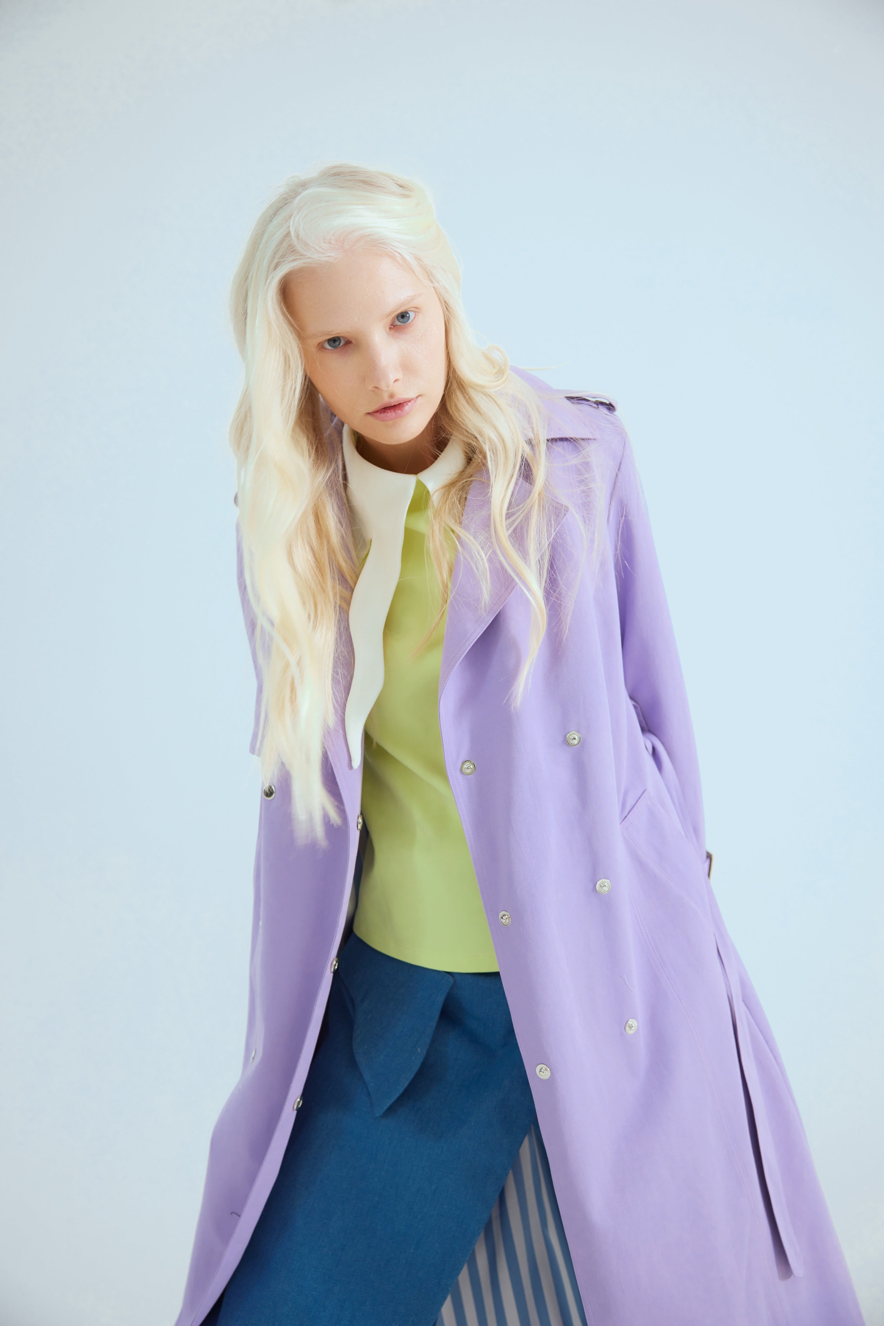 Belted Classic Longline Trench Coat | Lilac