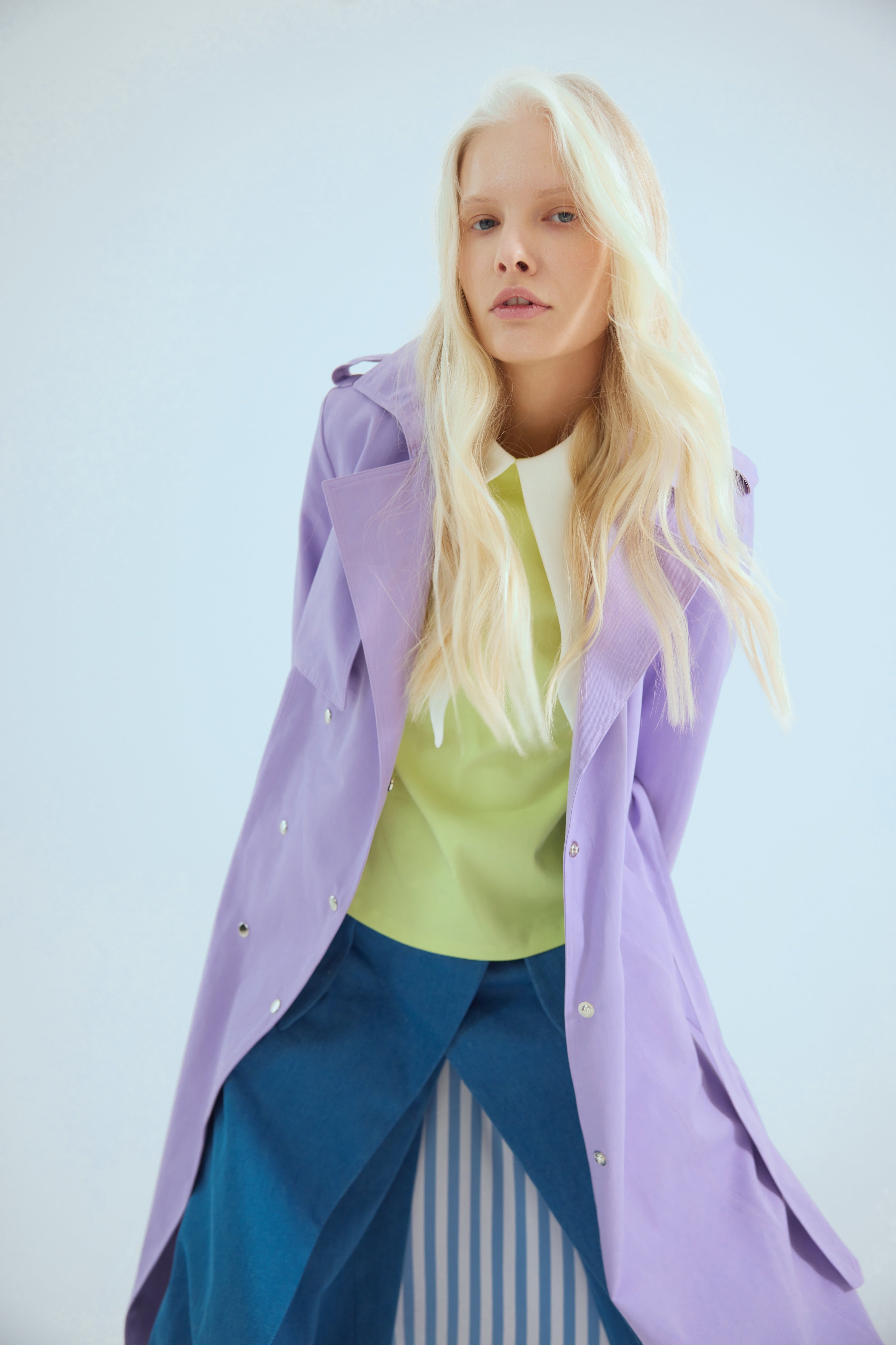 Belted Classic Longline Trench Coat | Lilac