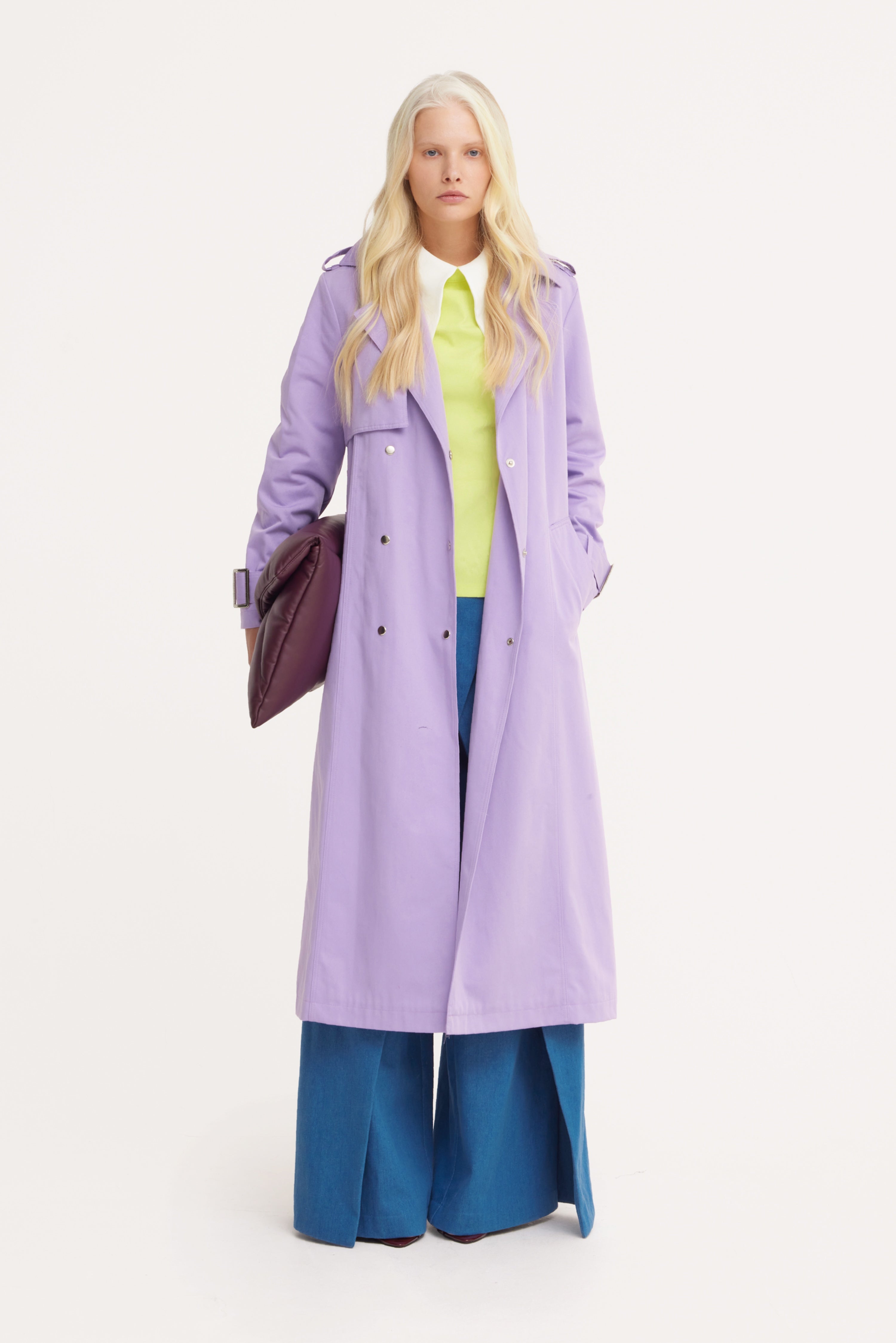 Belted Classic Longline Trench Coat | Lilac