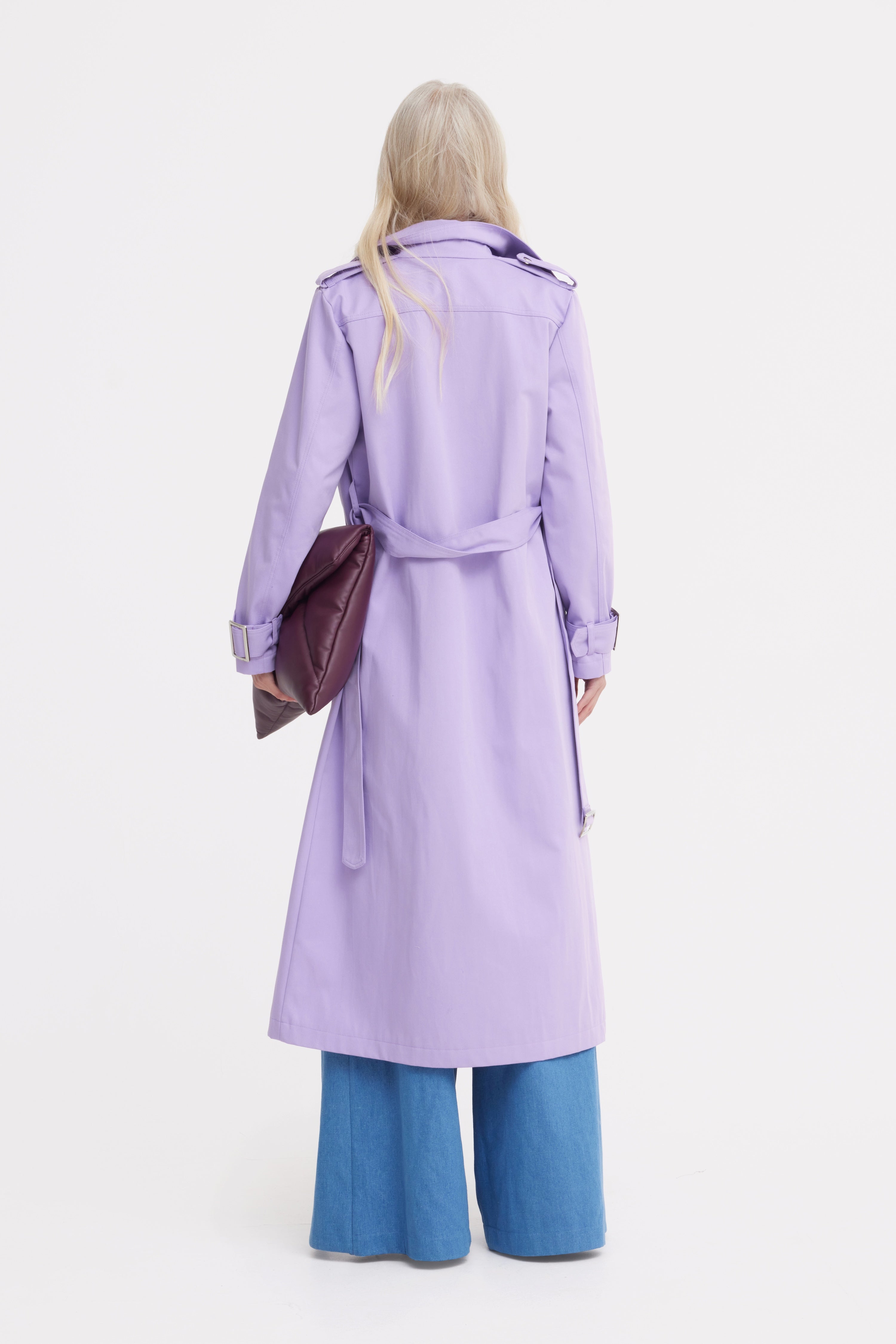 Belted Classic Longline Trench Coat | Lilac