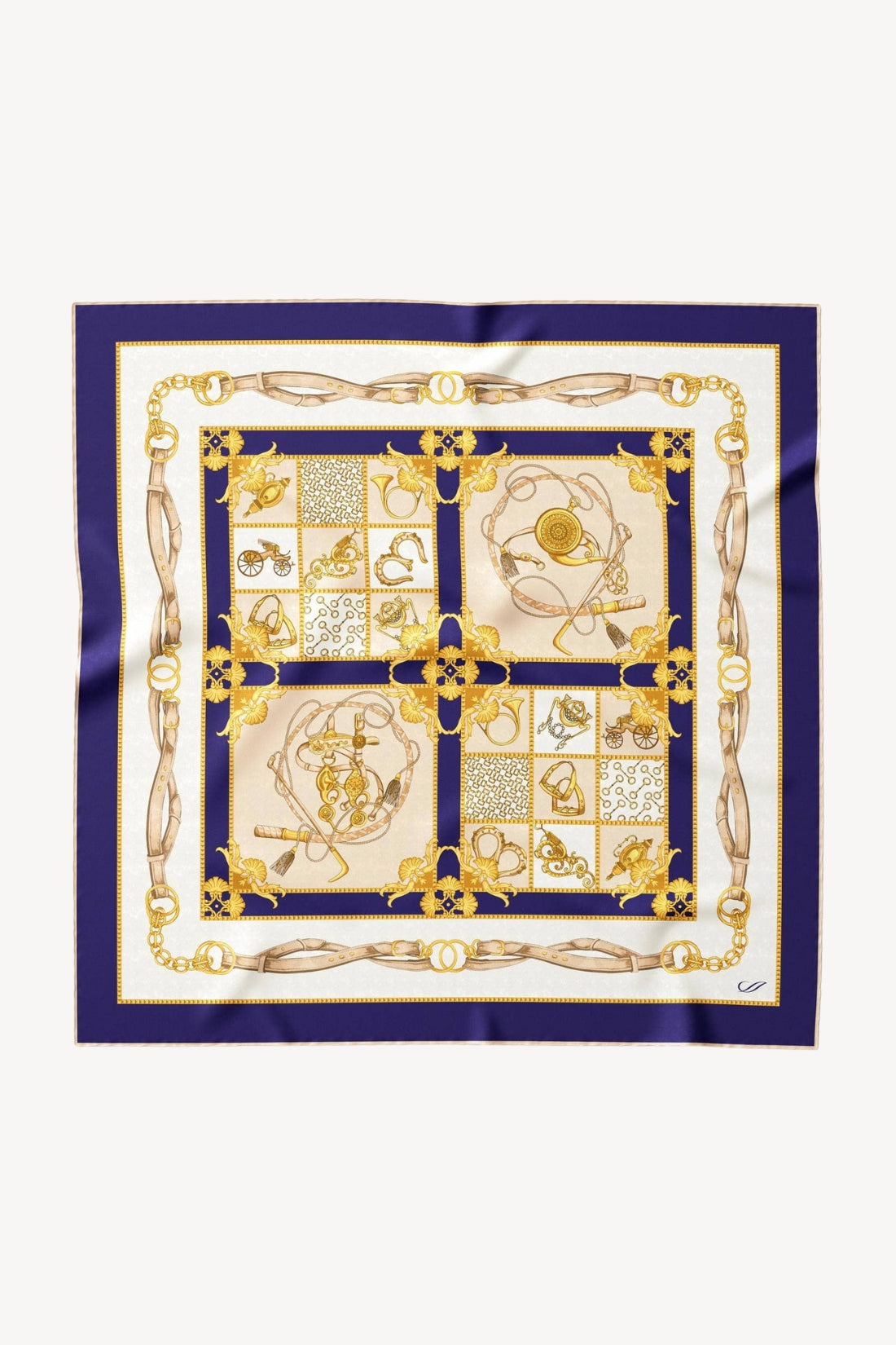 Vittoria - Blue Hand Rolled Silk Foulard