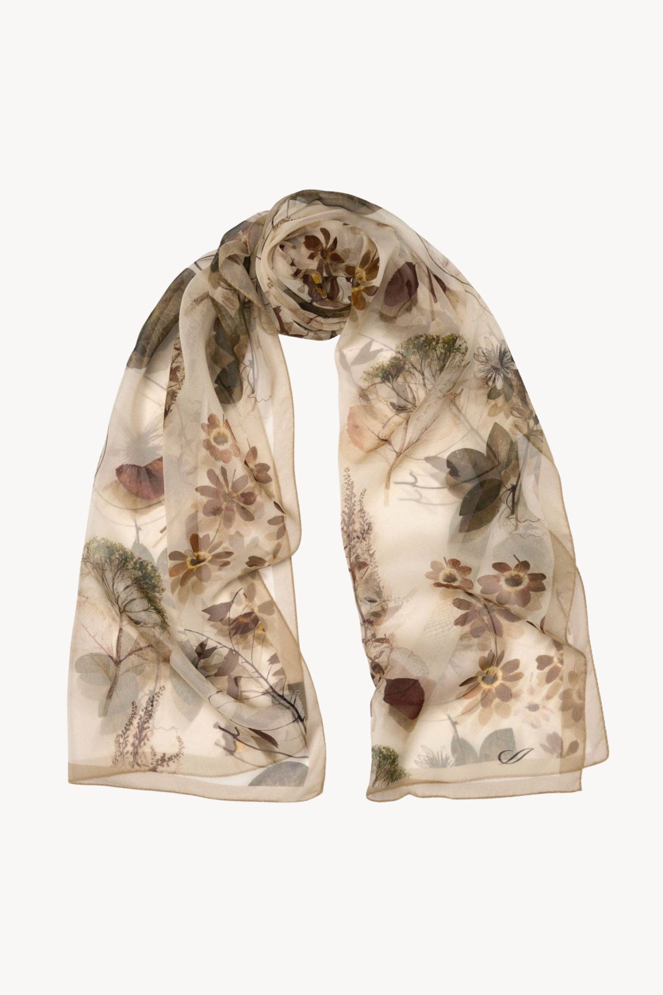 Botanica Long Sheer Silk Scarf