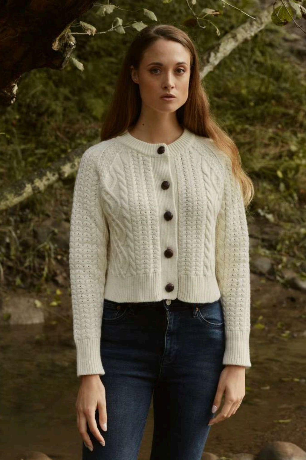 Cable Knit Crop Cardigan
