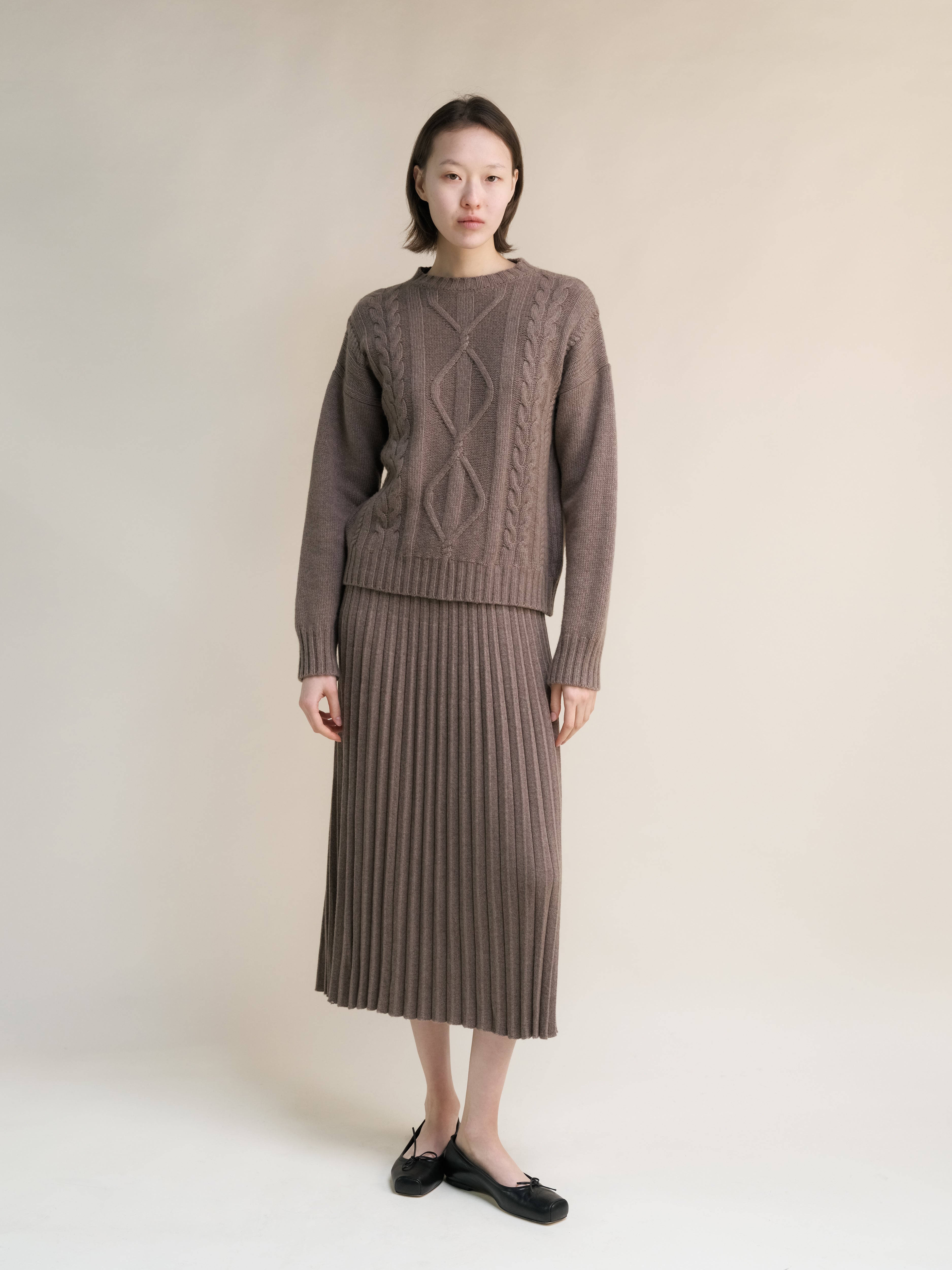 Cashmere Mix Plissè Skirt (3D-Knit)