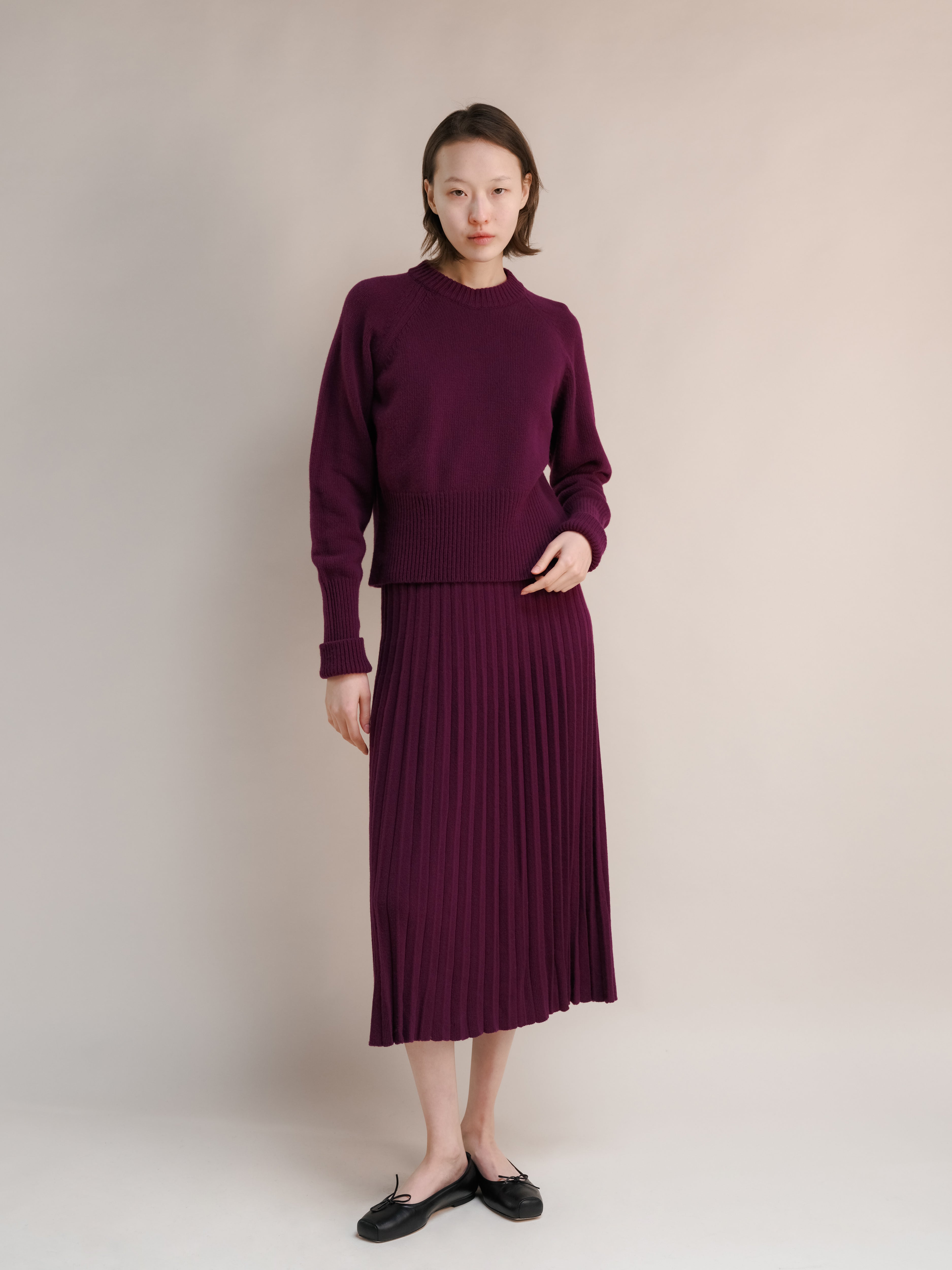Cashmere Mix Plissè Skirt (3D-Knit)