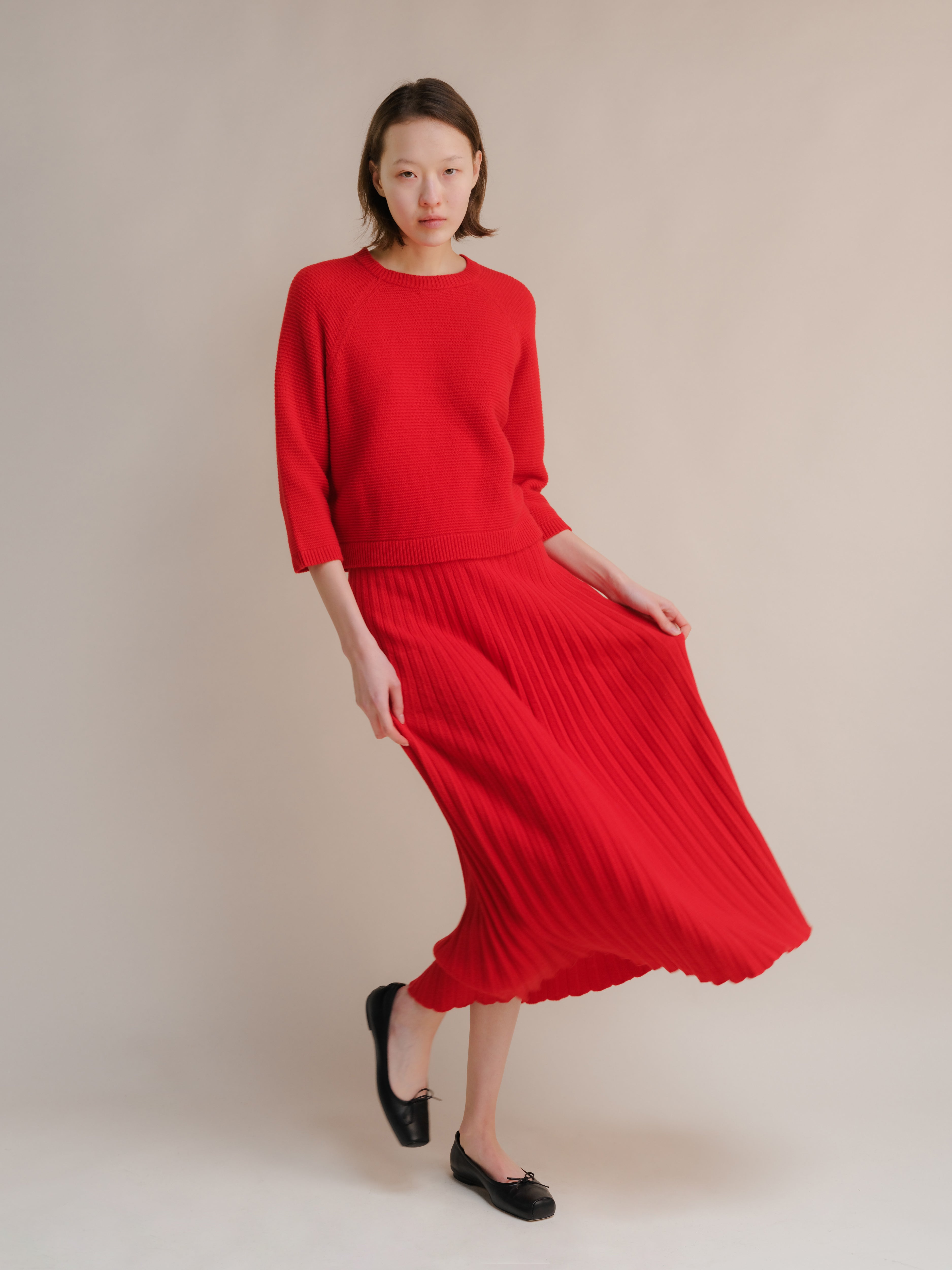 Cashmere Mix Plissè Skirt (3D-Knit)
