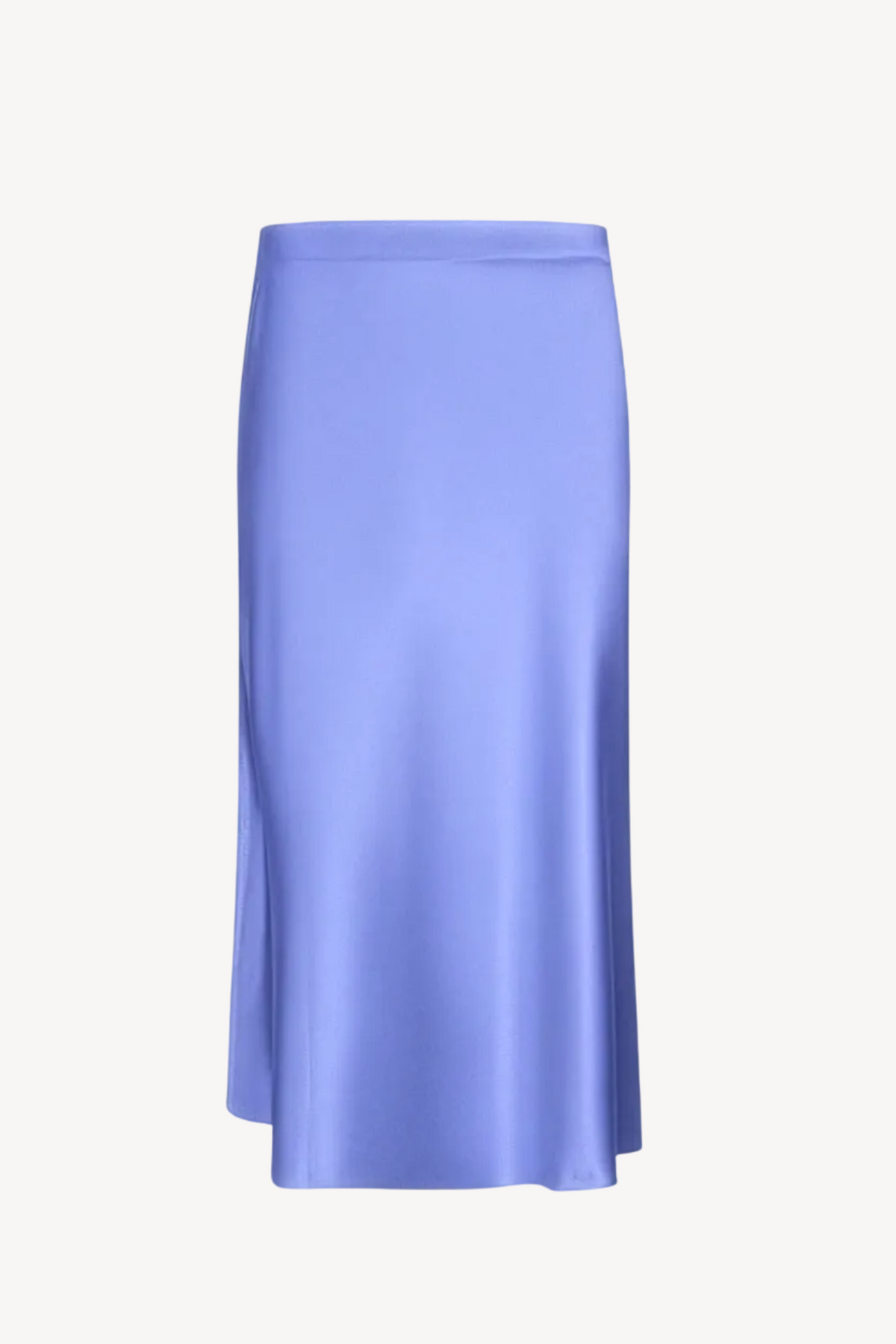 Light blue satin skirt on a light gray background