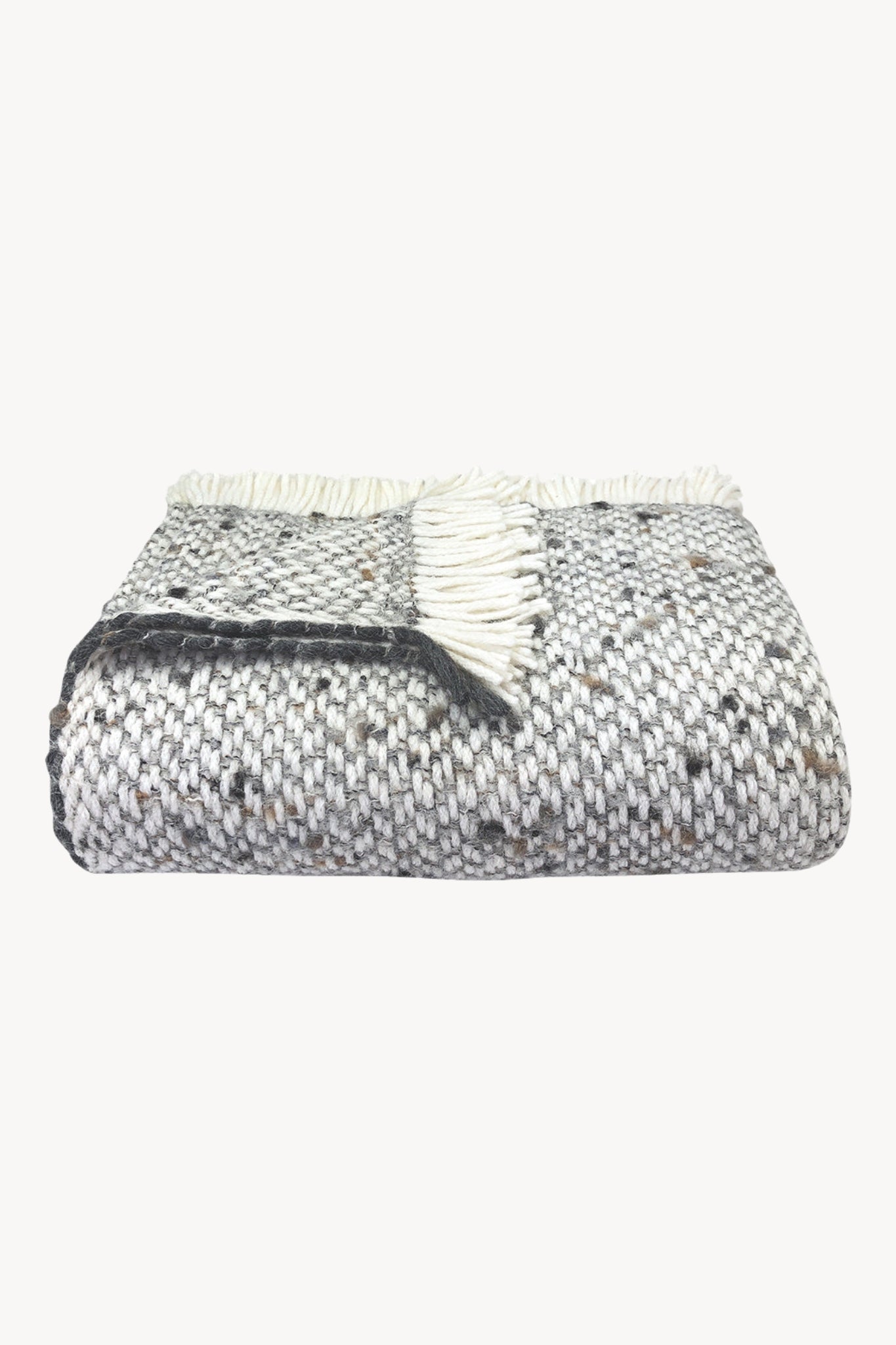 Chunky Gray Weave Alpaca Throw