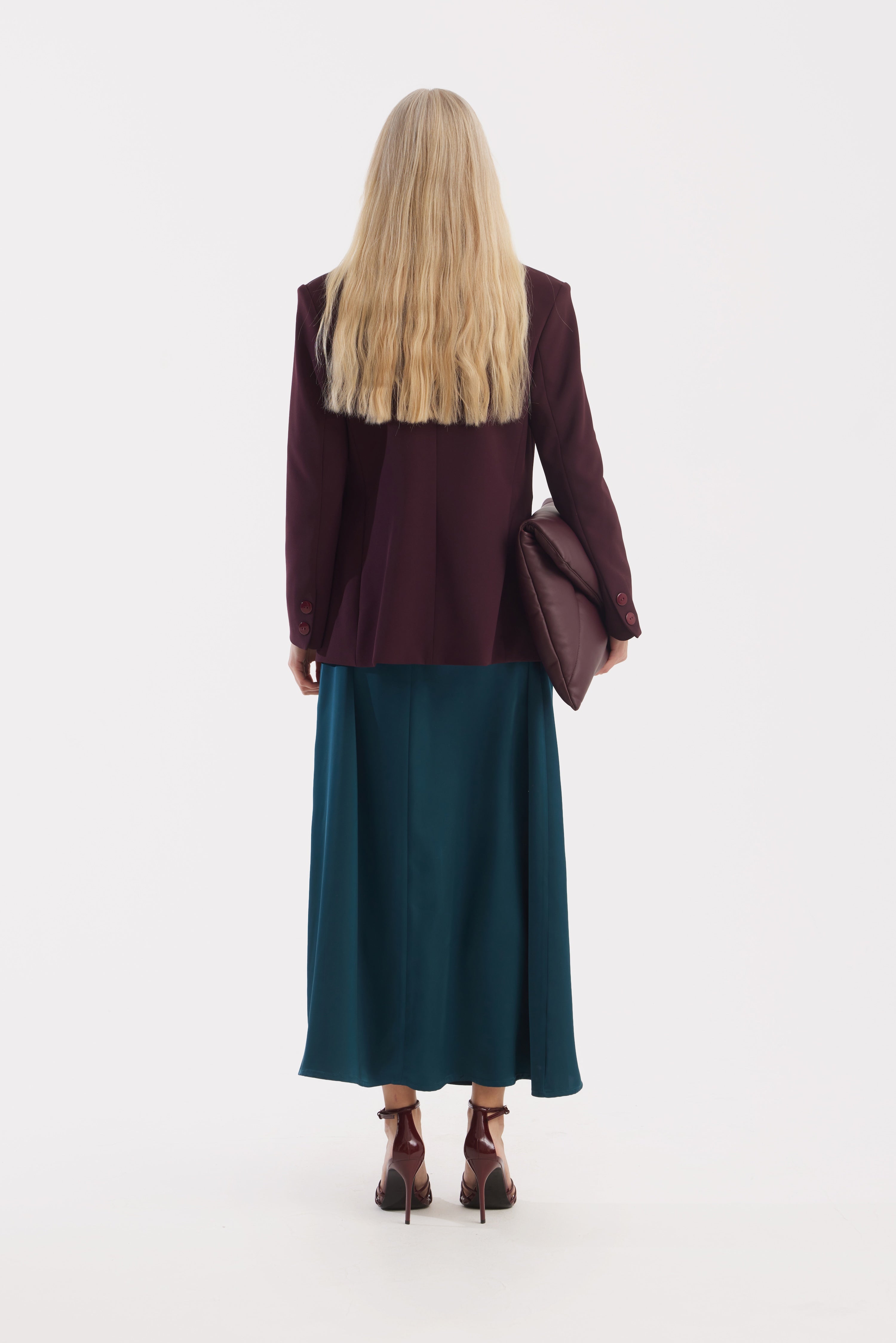 Classic Tailored Double-Breasted Blazer | Burgundy