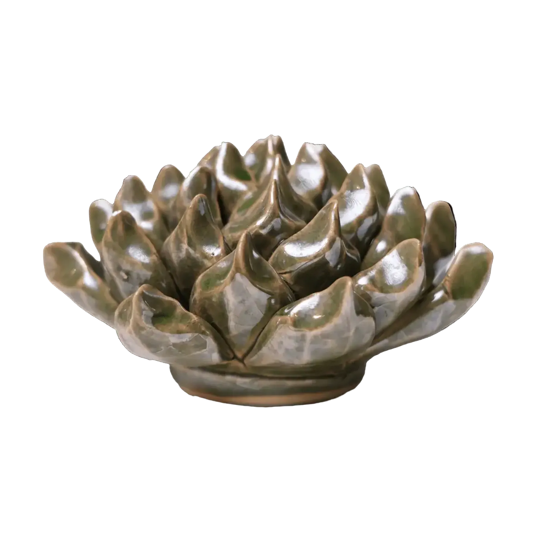Ceramic Flower Wall Art | Succulent Green