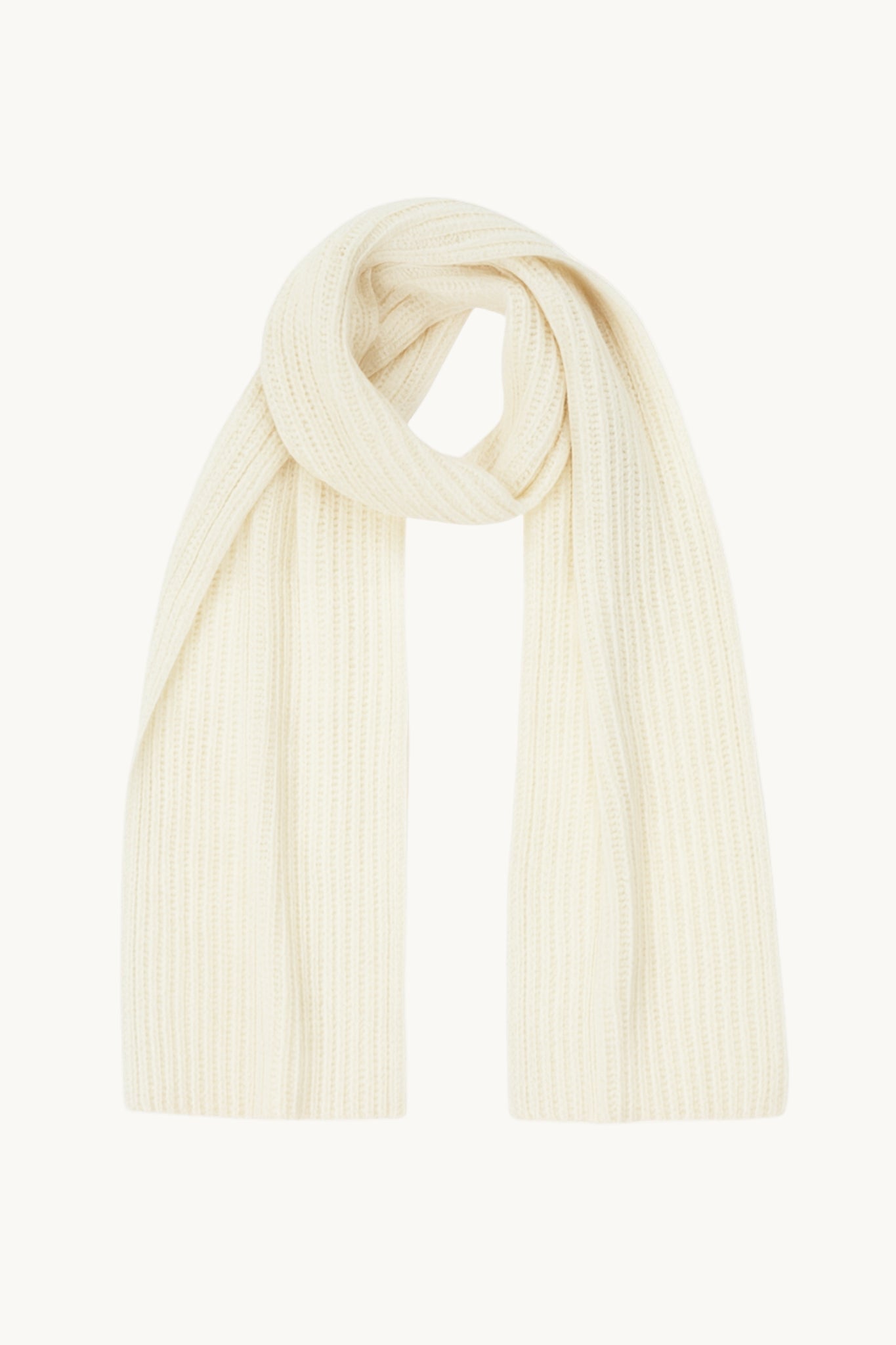 Cream-colored scarf on a white background