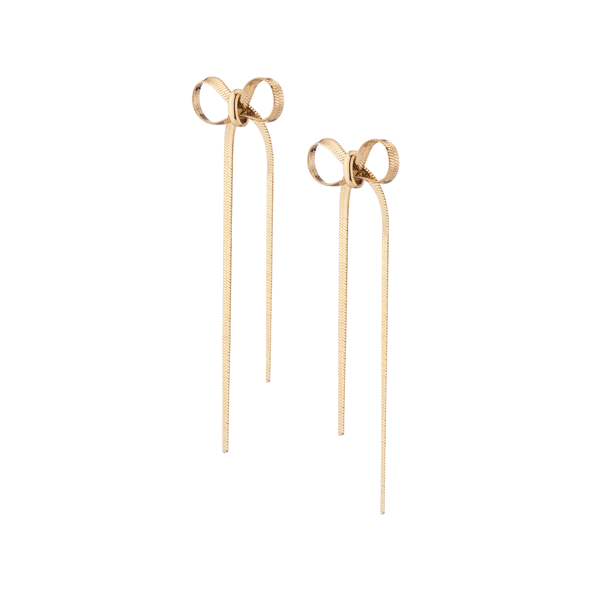 Mini Herringbone Bow Earrings