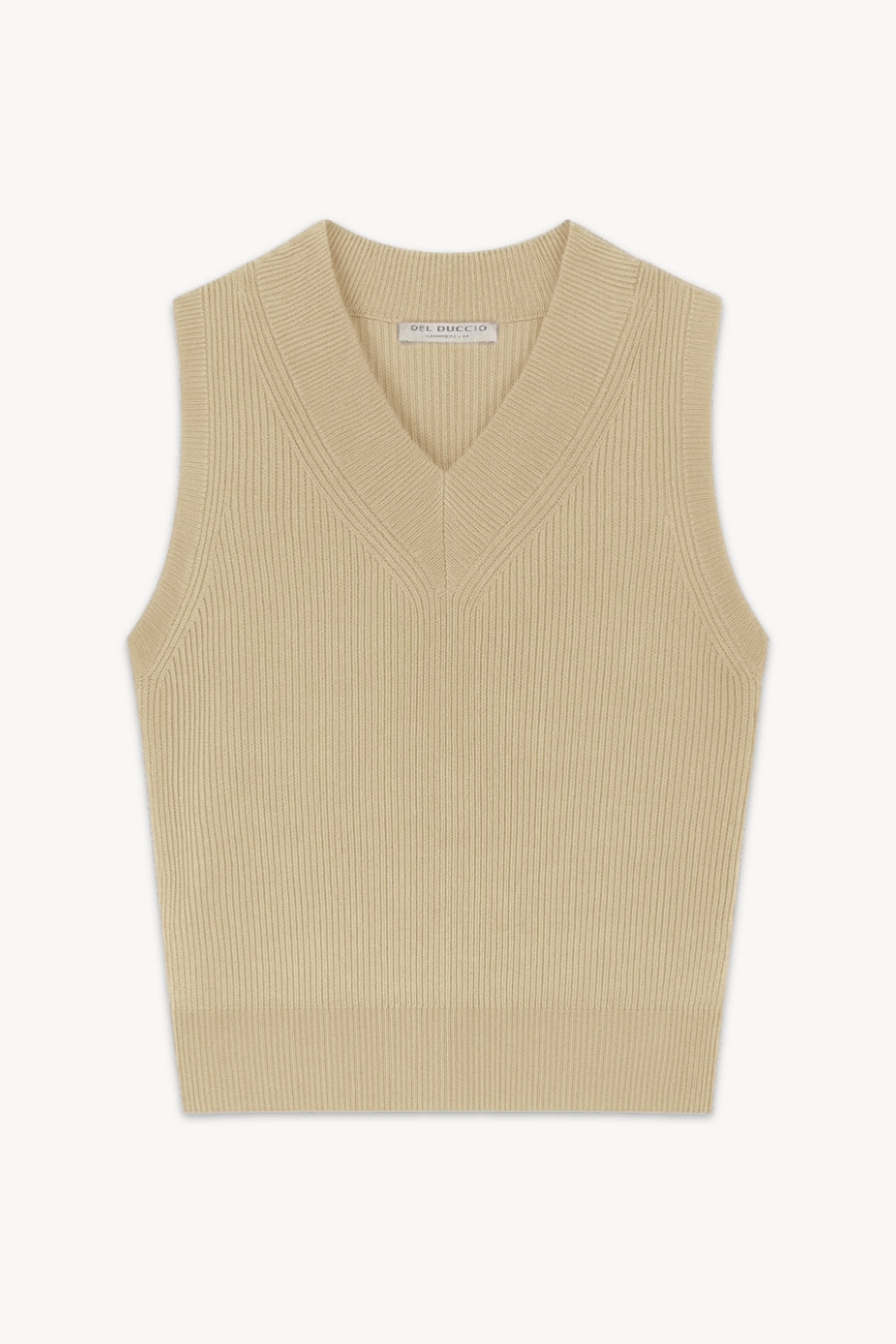 English Rib Cashmere V-Neck Vest