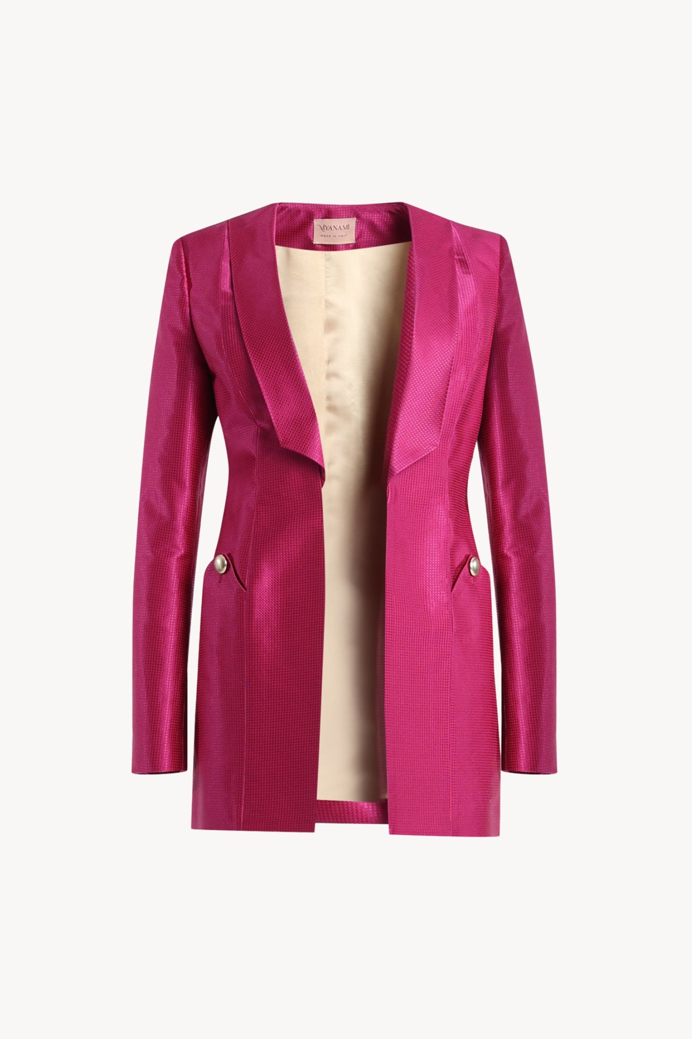 Pink blazer on a white background